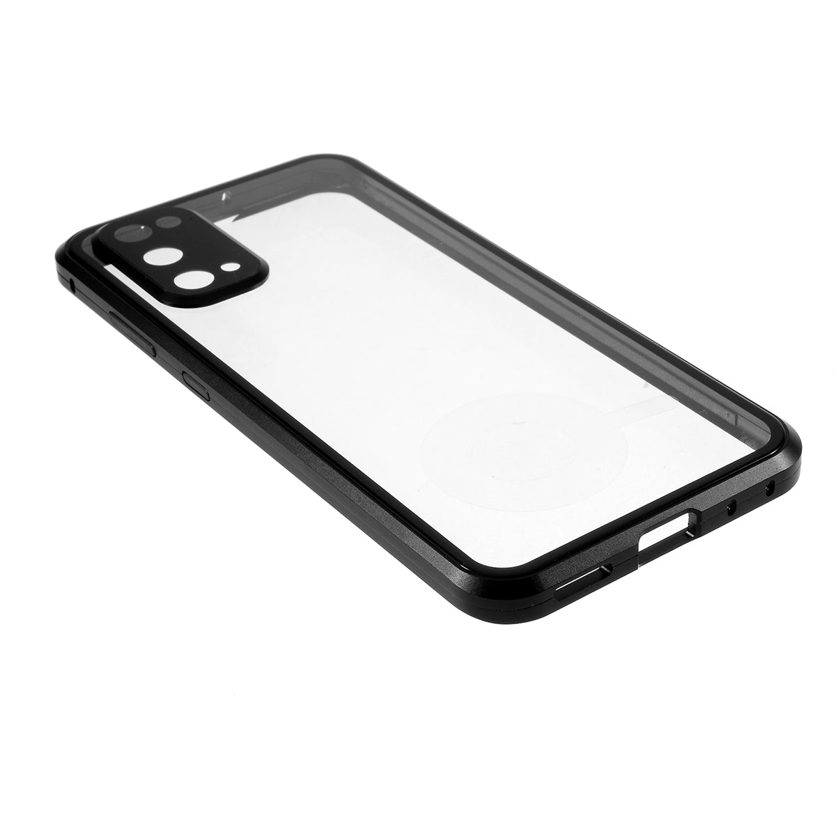 All-surrounding Magnetic Closure Tempered Glass Shell with Camera Covering for Samsung Galaxy S20 4G/S20 5G - Black