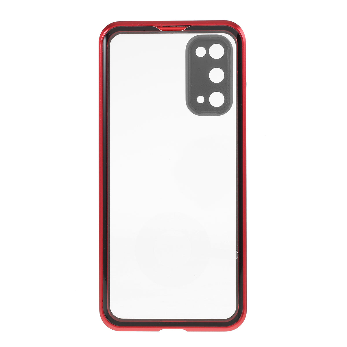 All-surrounding Magnetic Closure Tempered Glass Shell with Camera Covering for Samsung Galaxy S20 4G/S20 5G - Red