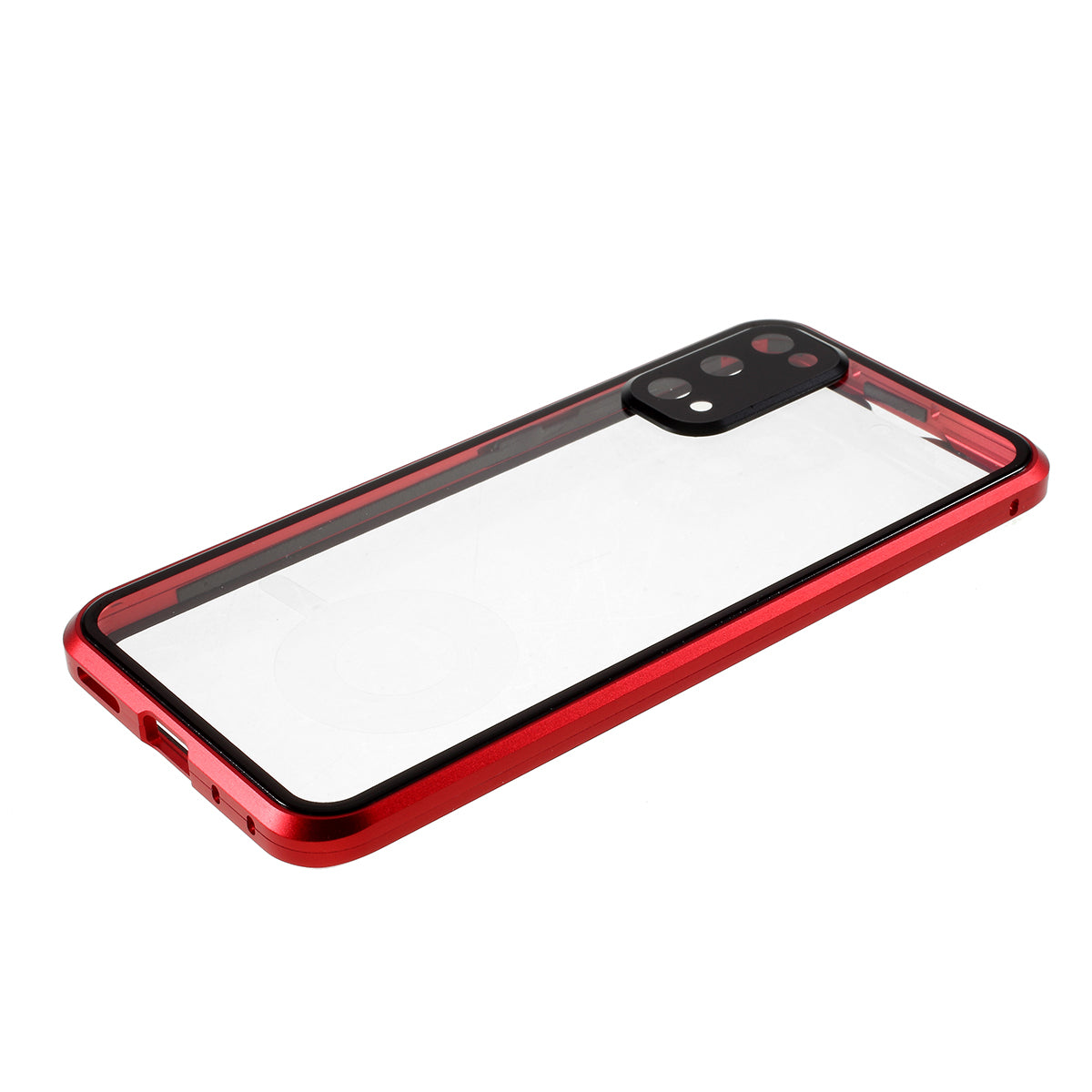 All-surrounding Magnetic Closure Tempered Glass Shell with Camera Covering for Samsung Galaxy S20 4G/S20 5G - Red