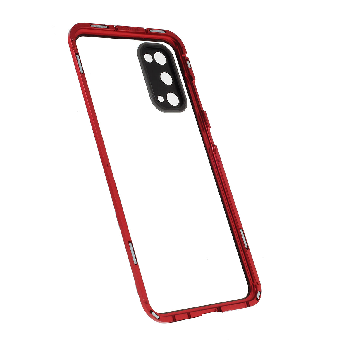 All-surrounding Magnetic Closure Tempered Glass Shell with Camera Covering for Samsung Galaxy S20 4G/S20 5G - Red