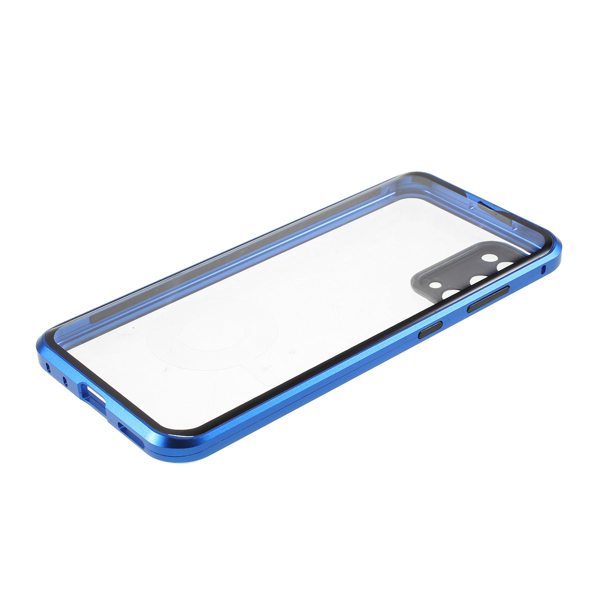 All-surrounding Magnetic Closure Tempered Glass Shell with Camera Covering for Samsung Galaxy S20 4G/S20 5G - Blue