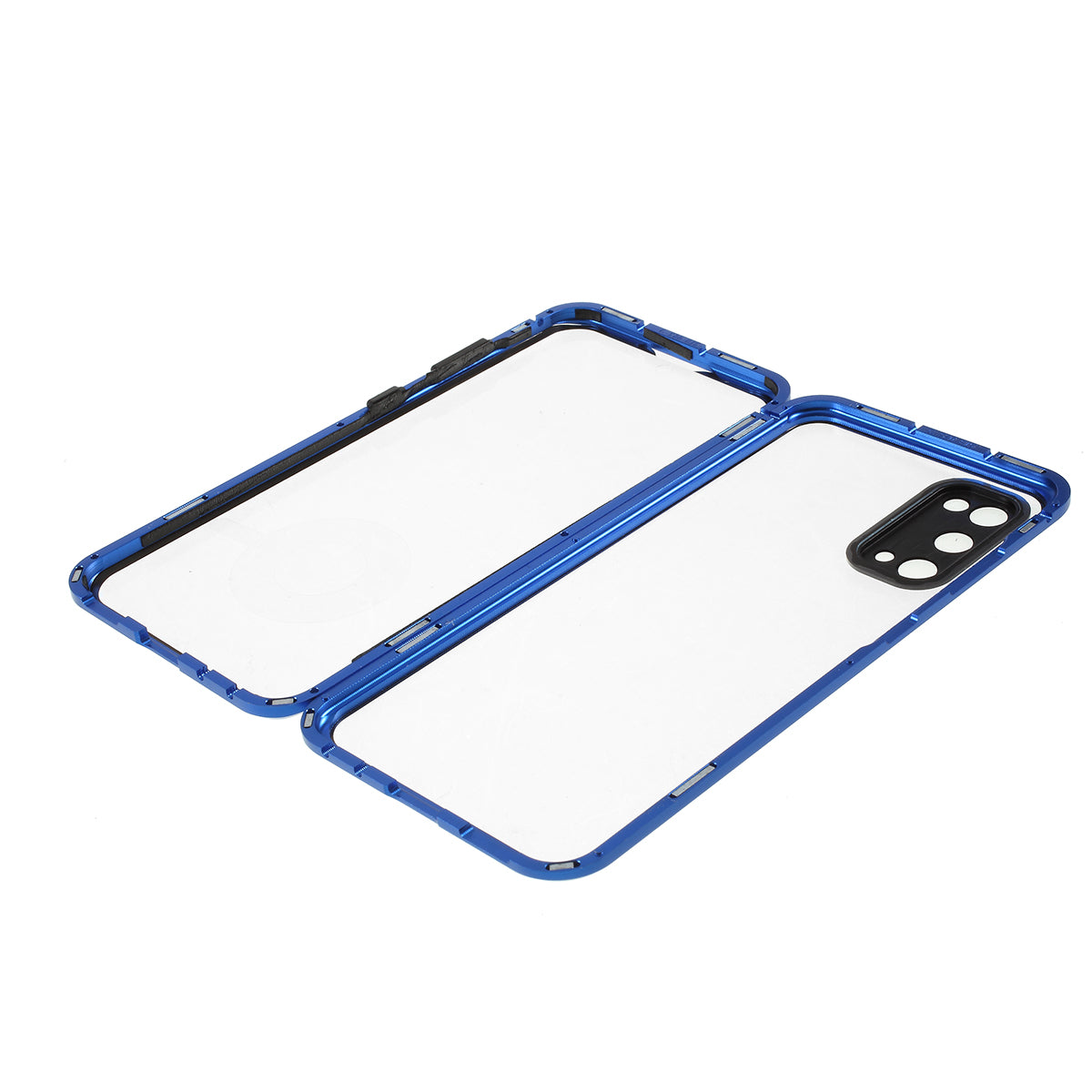 All-surrounding Magnetic Closure Tempered Glass Shell with Camera Covering for Samsung Galaxy S20 4G/S20 5G - Blue