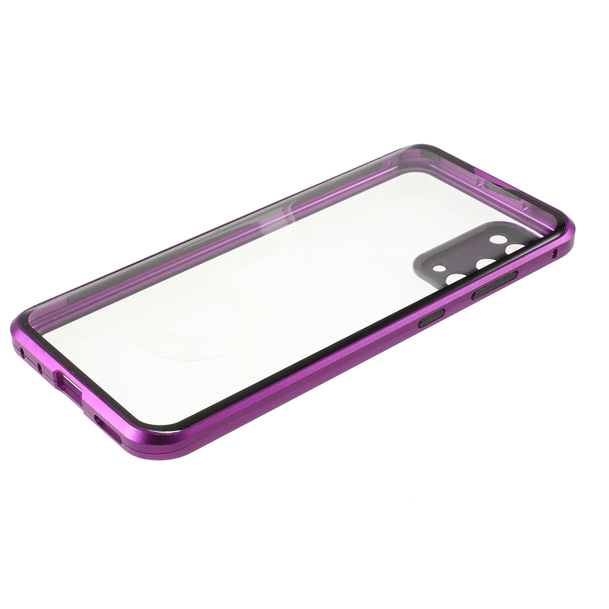 All-surrounding Magnetic Closure Tempered Glass Shell with Camera Covering for Samsung Galaxy S20 4G/S20 5G - Purple