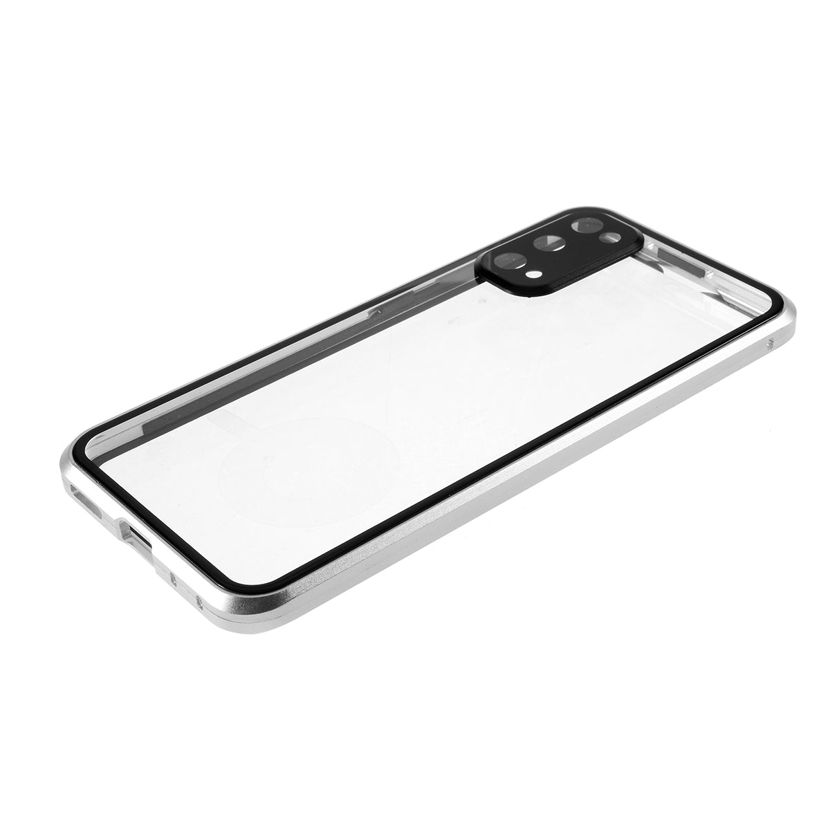 All-surrounding Magnetic Closure Tempered Glass Shell with Camera Covering for Samsung Galaxy S20 4G/S20 5G - Transparent