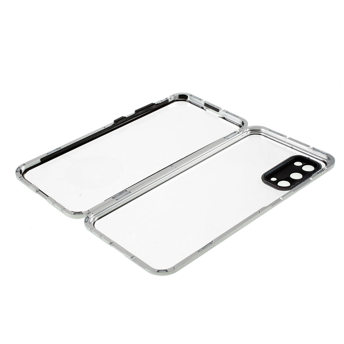 All-surrounding Magnetic Closure Tempered Glass Shell with Camera Covering for Samsung Galaxy S20 4G/S20 5G - Transparent