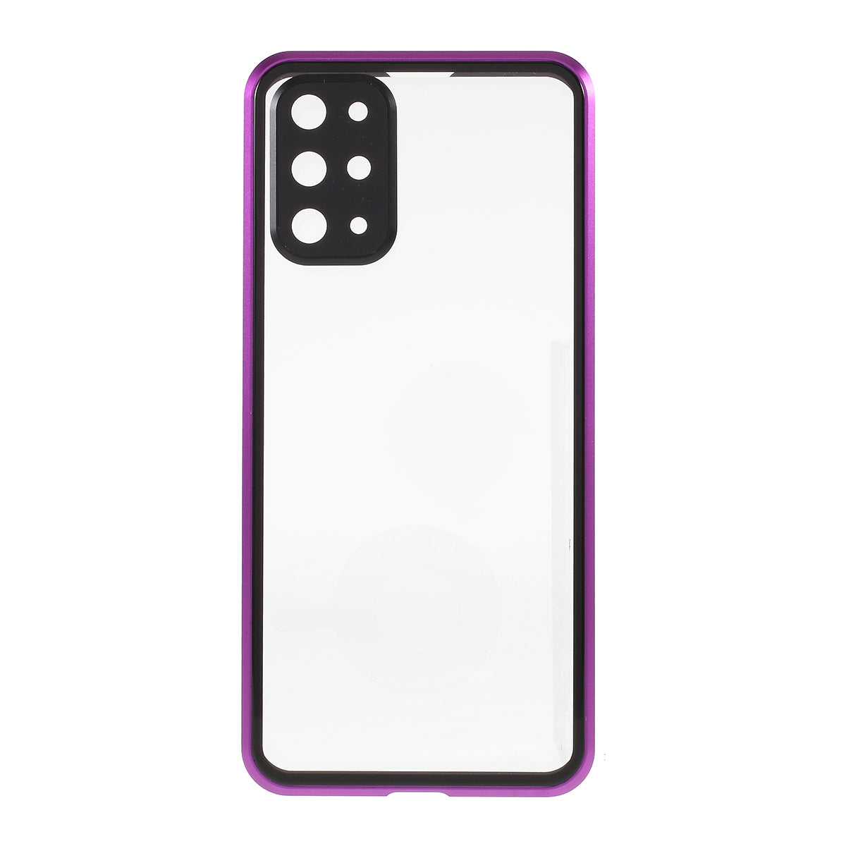 Magnetic Closure Tempered Glass Phone Case with Camera Covering for Samsung Galaxy S20 Plus - Purple