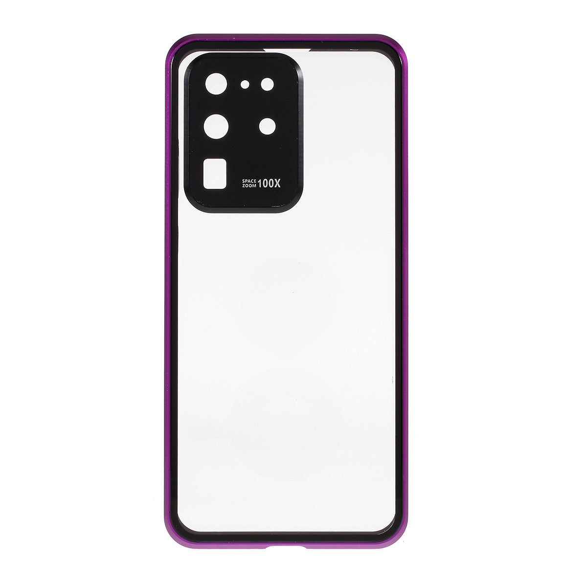 All-surrounding Magnetic Closure Tempered Glass Phone Case with Camera Covering for Samsung Galaxy S20 Ultra - Purple