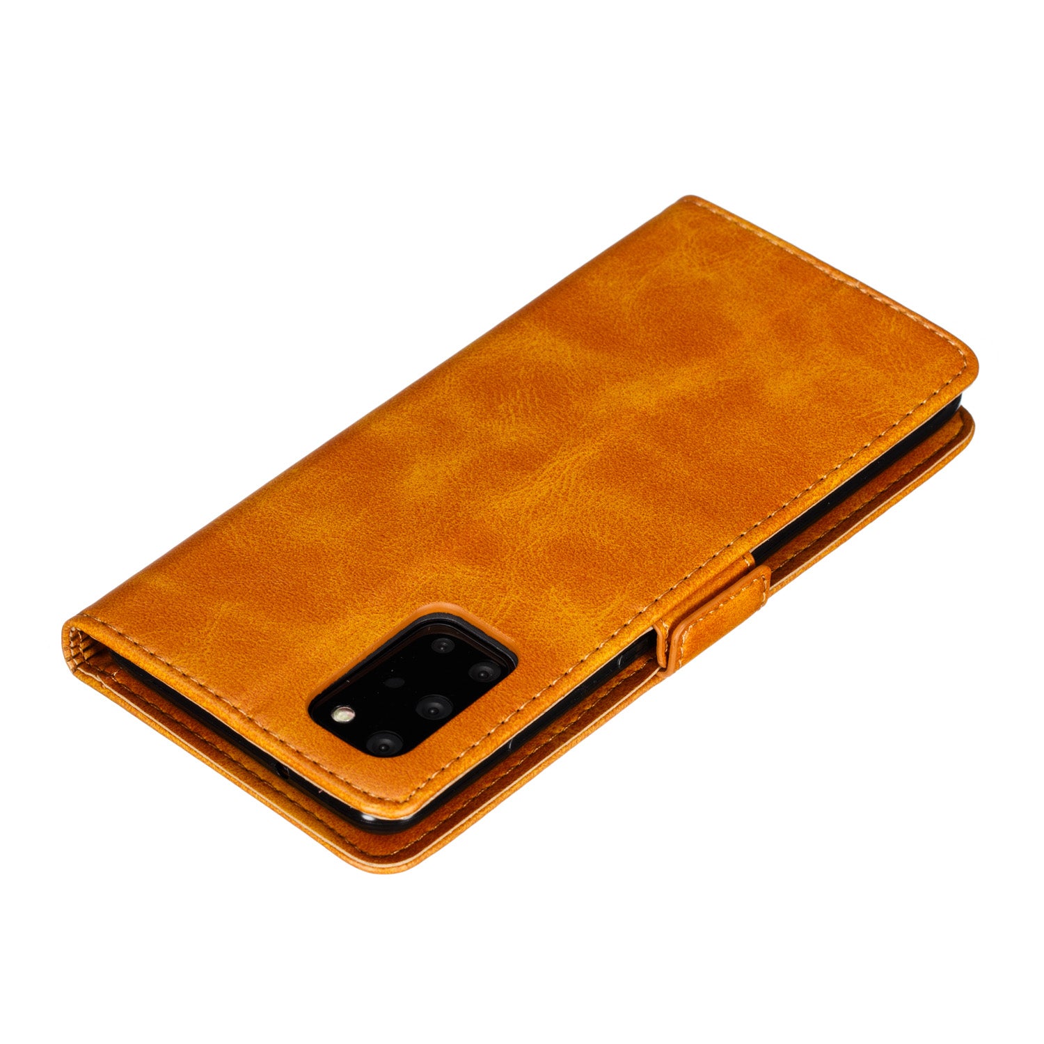 Wallet Leather Stand Phone Casing with Lanyard for Samsung Galaxy S20 Plus - Brown