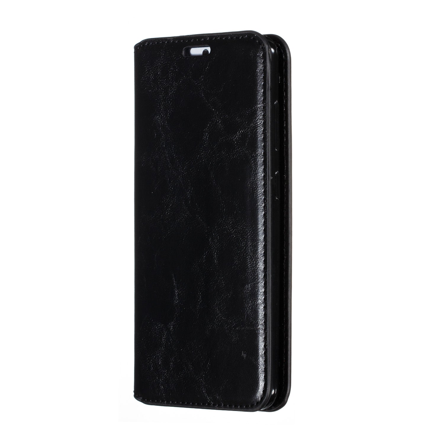 Crazy Horse Texture Leather Strong Magnetic Suction Phone Case for Samsung Galaxy S20 4G/S20 5G - Black