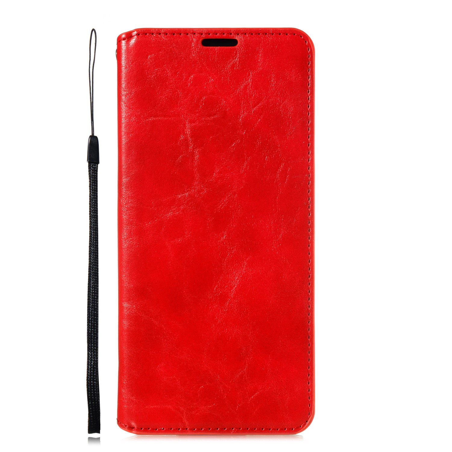 Crazy Horse Texture Leather Strong Magnetic Suction Phone Case for Samsung Galaxy S20 4G/S20 5G - Red