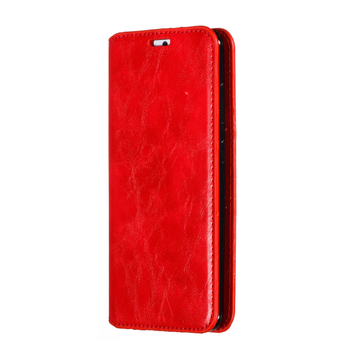 Crazy Horse Texture Leather Strong Magnetic Suction Phone Case for Samsung Galaxy S20 4G/S20 5G - Red