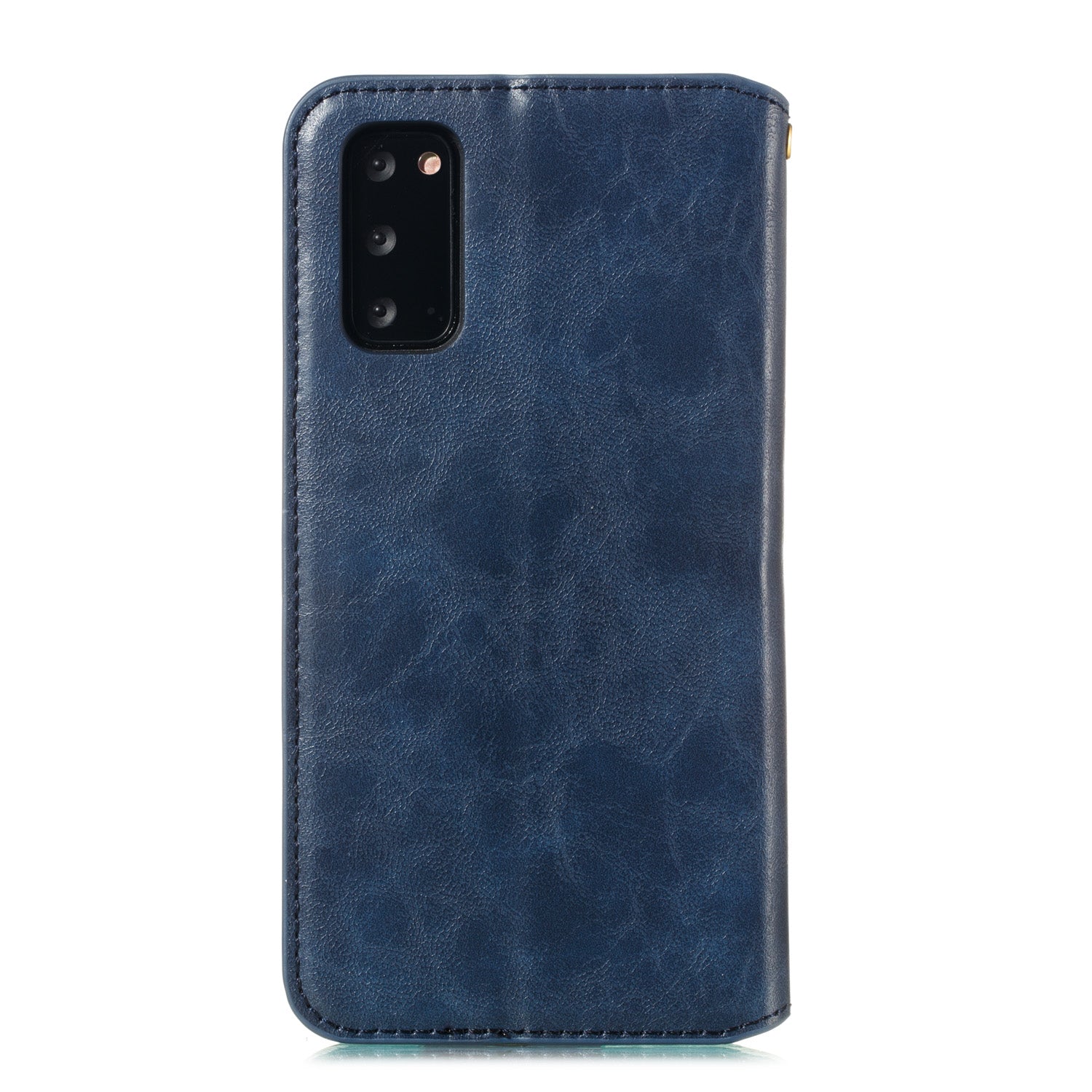 Crazy Horse Texture Leather Strong Magnetic Suction Phone Case for Samsung Galaxy S20 4G/S20 5G - Blue