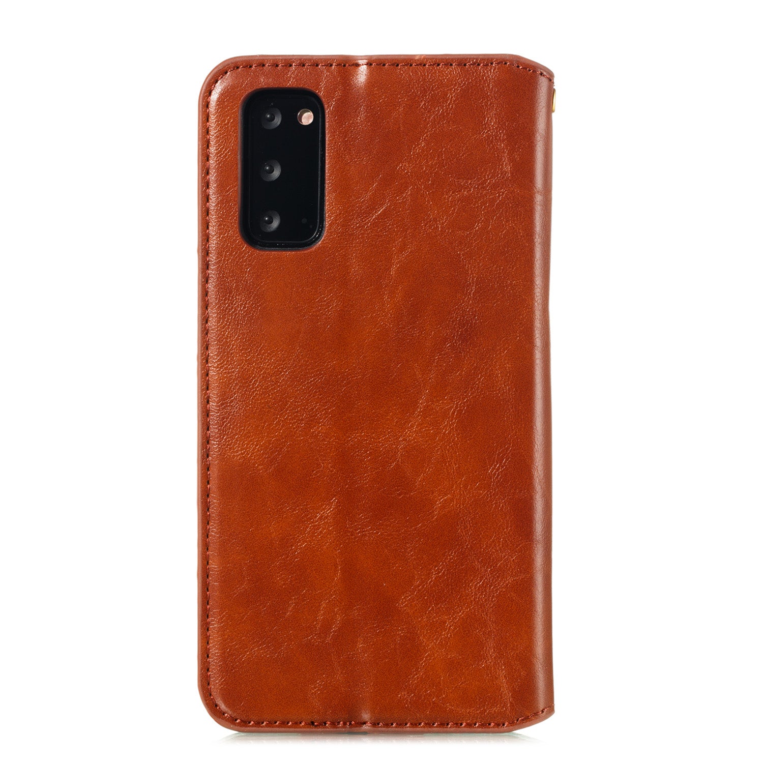 Crazy Horse Texture Leather Strong Magnetic Suction Phone Case for Samsung Galaxy S20 4G/S20 5G - Brown