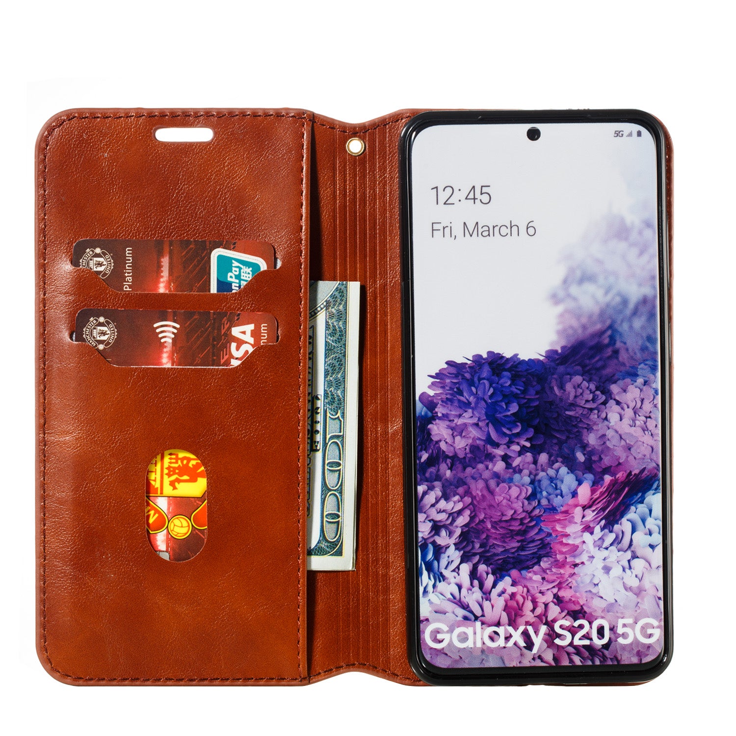 Crazy Horse Texture Leather Strong Magnetic Suction Phone Case for Samsung Galaxy S20 4G/S20 5G - Brown