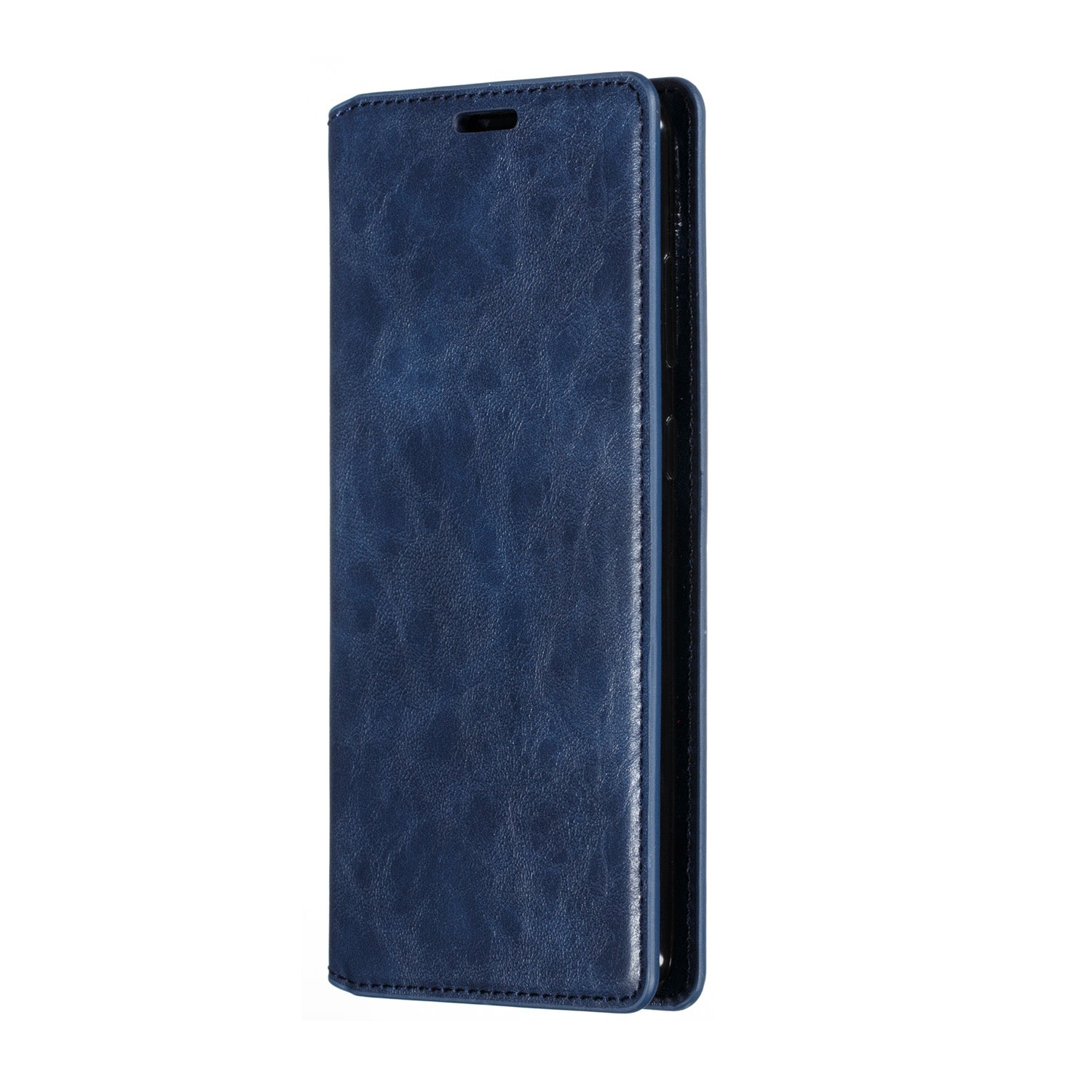 Crazy Horse Skin Leather Strong Magnetic Suction Case for Samsung Galaxy S20 Plus - Blue