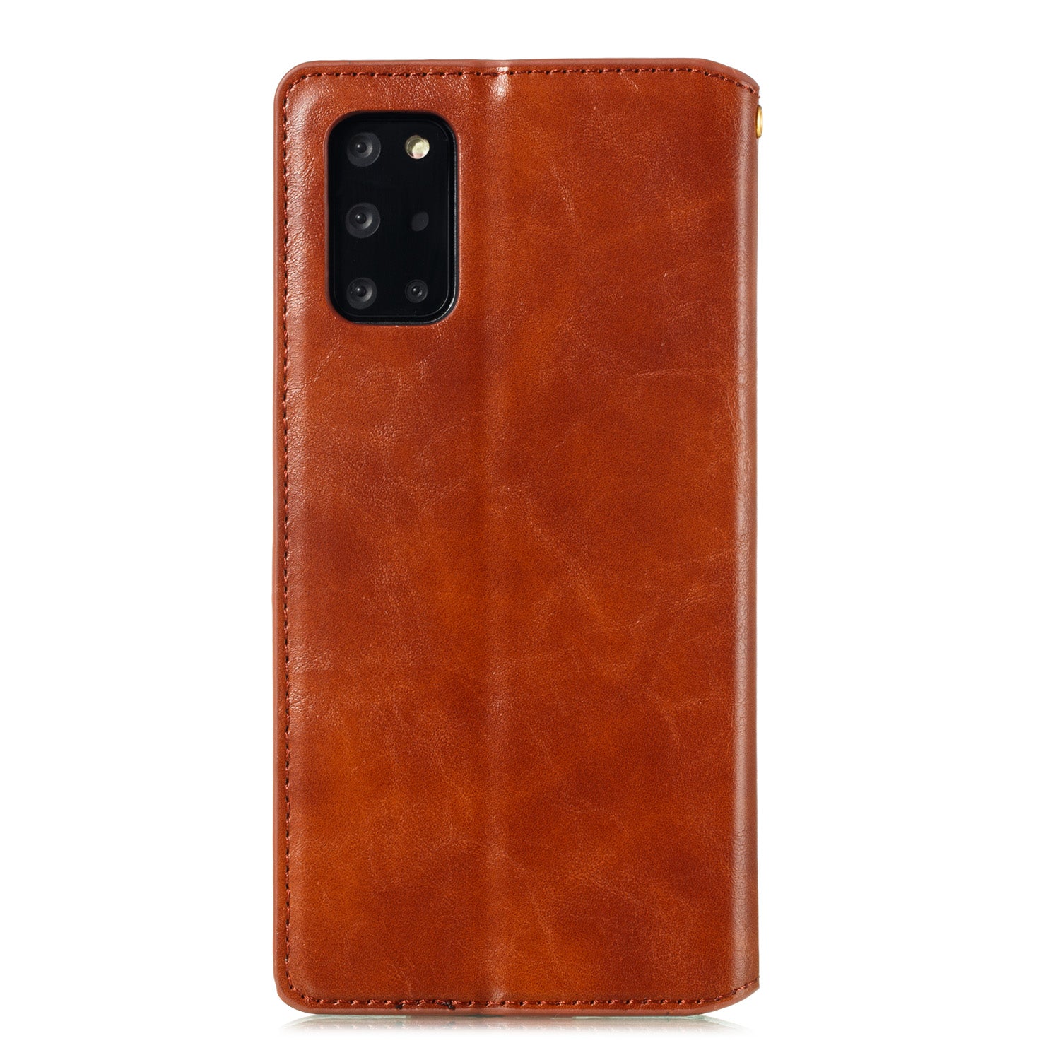 Crazy Horse Skin Leather Strong Magnetic Suction Case for Samsung Galaxy S20 Plus - Brown