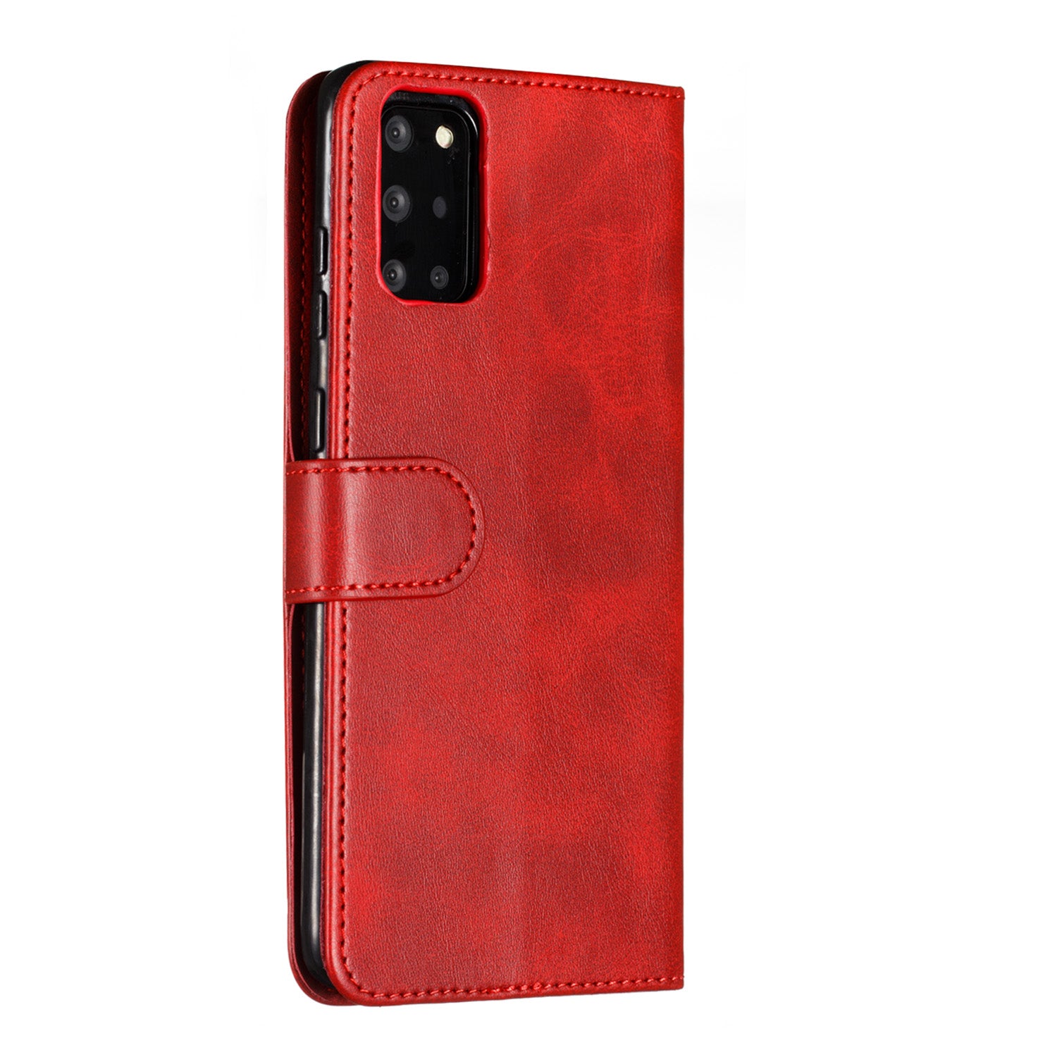 Zipper Pocket 9 Card Slots Leather Wallet Case for Samsung Galaxy S20 Plus / S20 Plus 5G - Red