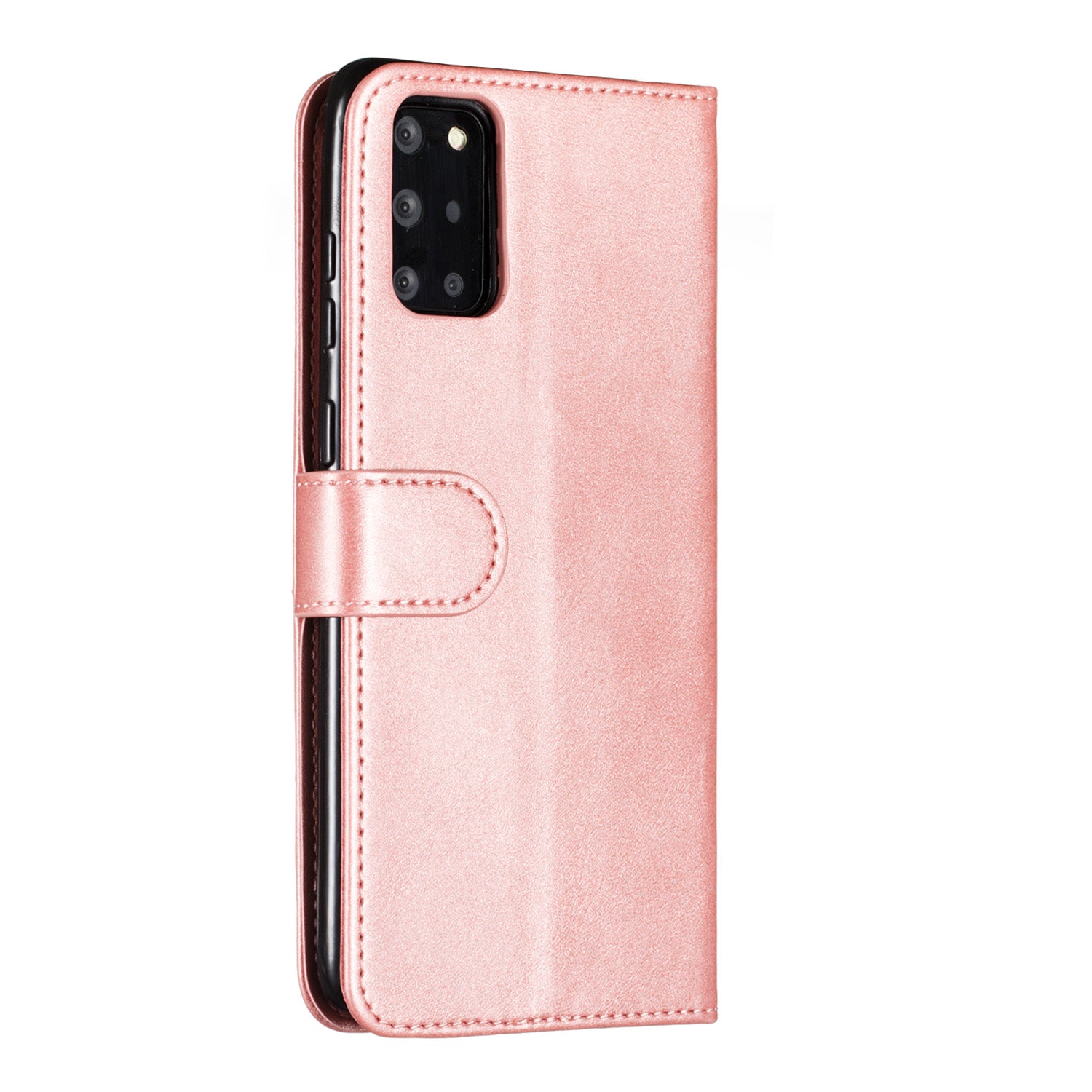 Zipper Pocket 9 Card Slots Leather Wallet Case for Samsung Galaxy S20 Plus / S20 Plus 5G - Rose Gold