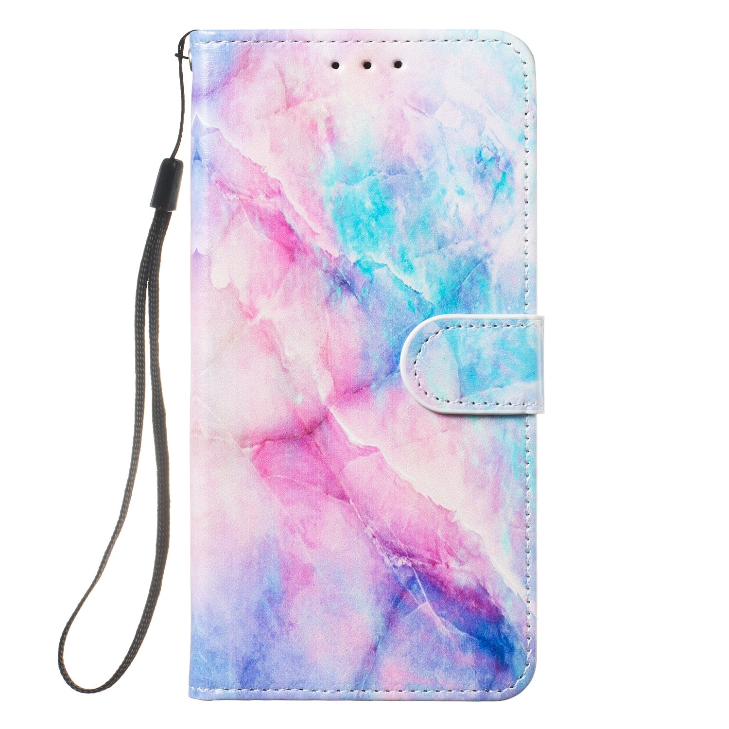 New Pattern Printing Leather Wallet Stand Phone Case for Samsung Galaxy S20 Ultra - Color Marble Grain