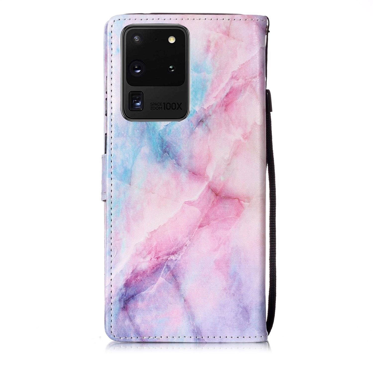 New Pattern Printing Leather Wallet Stand Phone Case for Samsung Galaxy S20 Ultra - Color Marble Grain