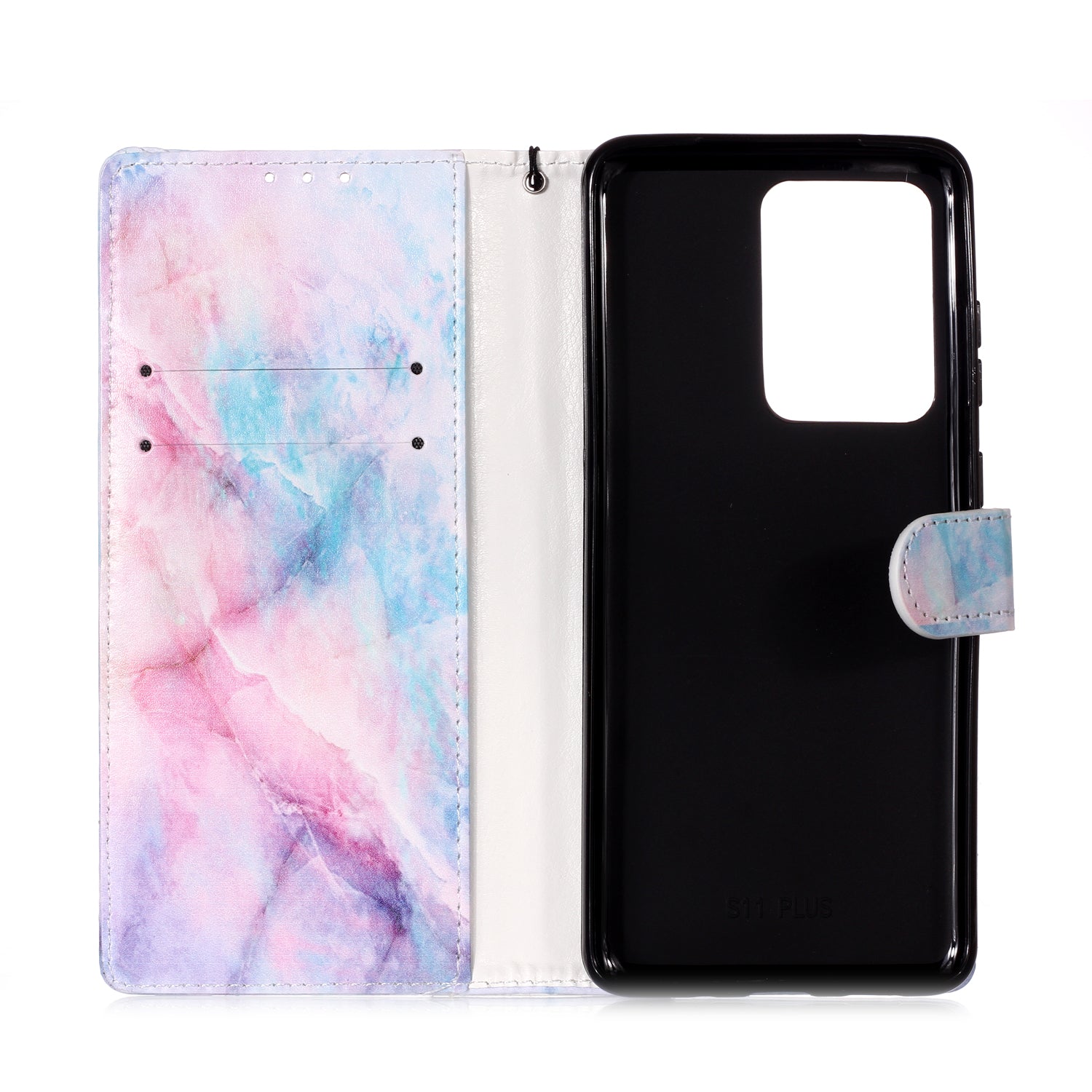 New Pattern Printing Leather Wallet Stand Phone Case for Samsung Galaxy S20 Ultra - Color Marble Grain