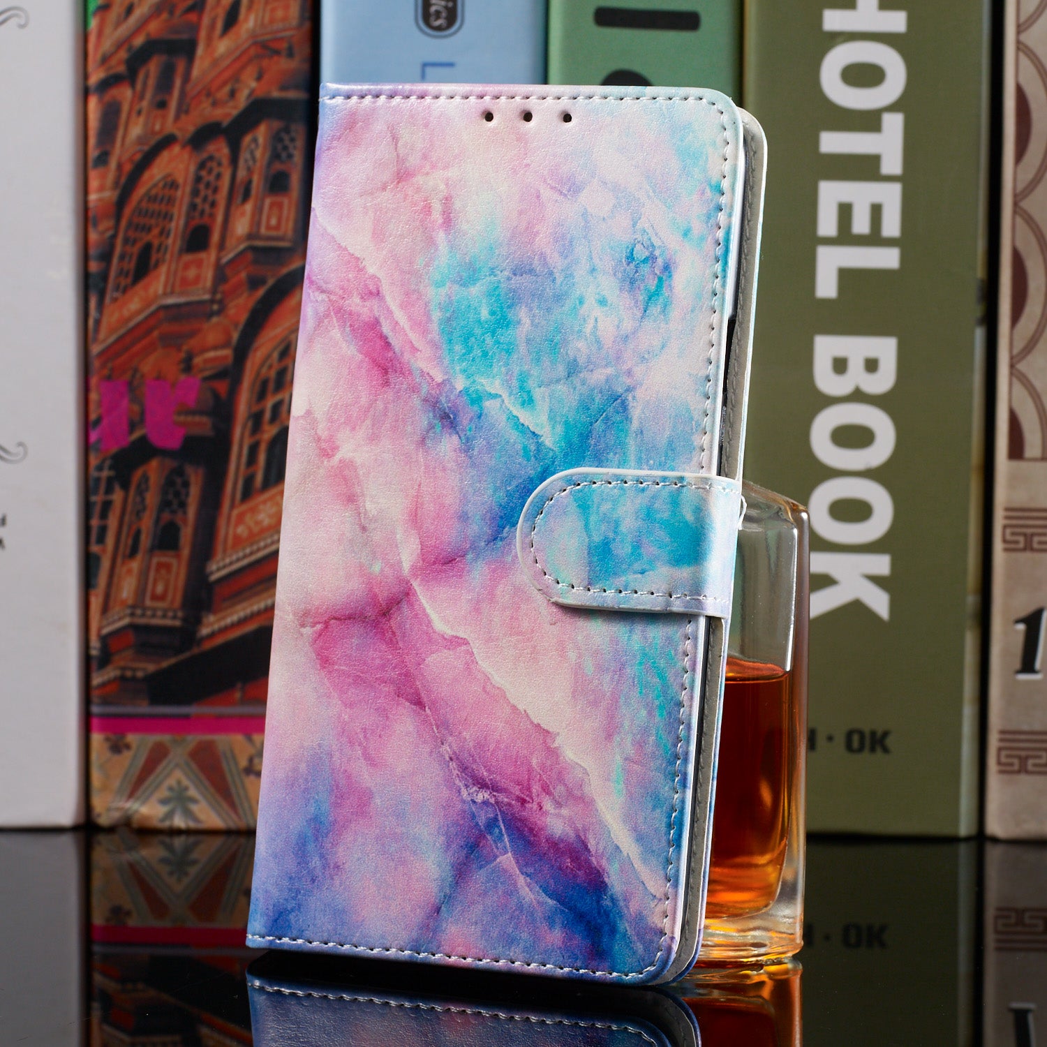 New Pattern Printing Leather Wallet Stand Phone Case for Samsung Galaxy S20 Ultra - Color Marble Grain