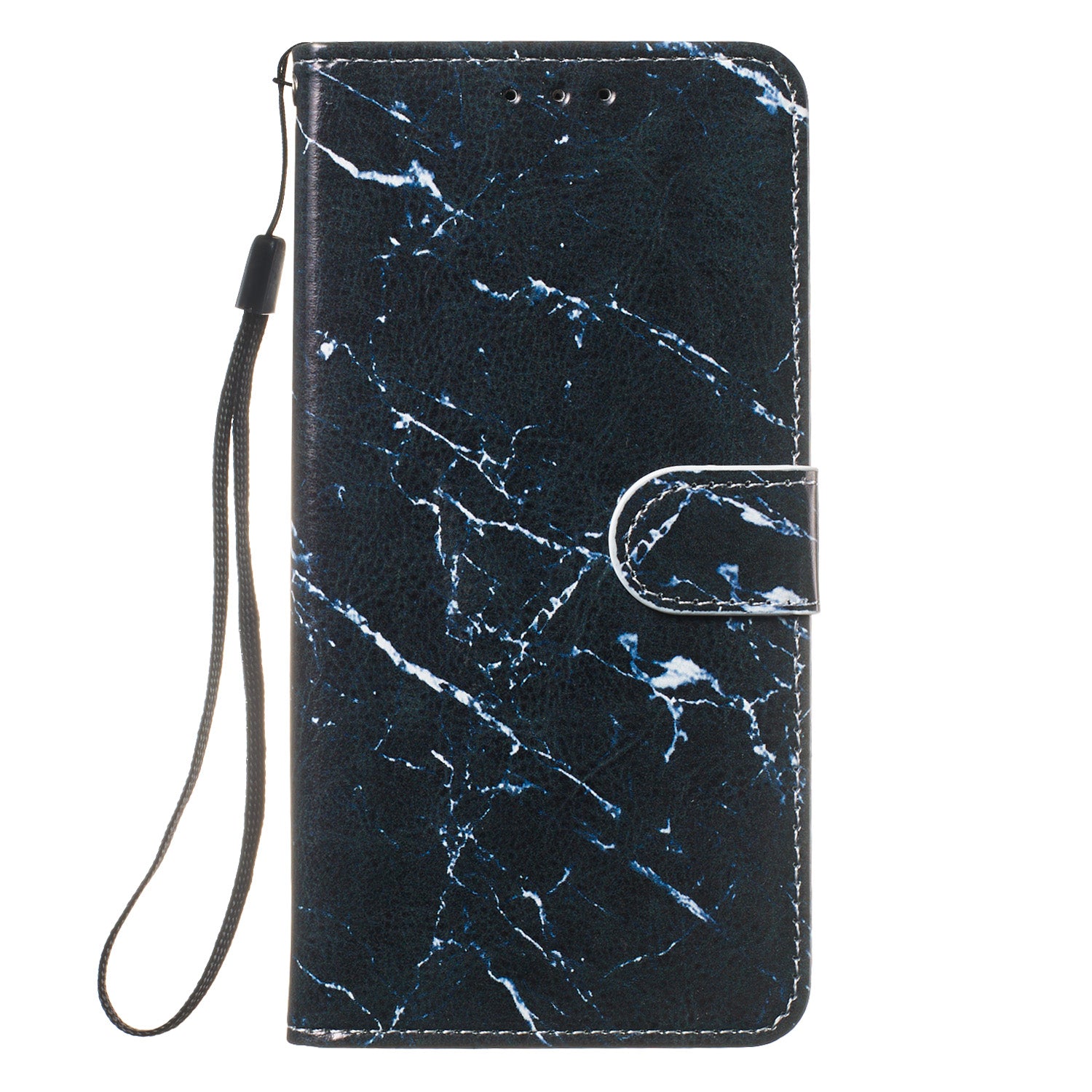 New Pattern Printing Leather Wallet Stand Phone Case for Samsung Galaxy S20 Ultra - Black Marble Grain