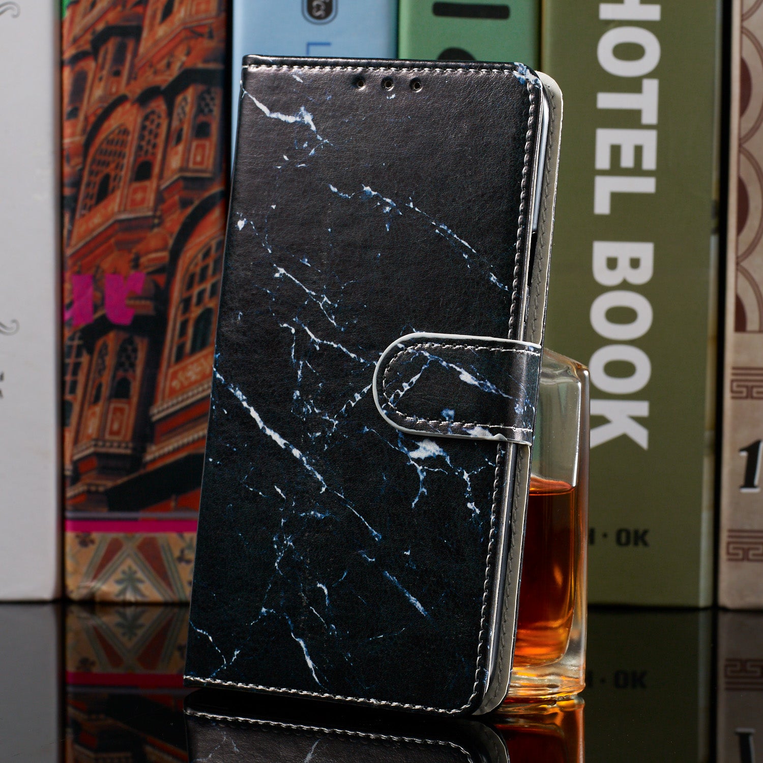 New Pattern Printing Leather Wallet Stand Phone Case for Samsung Galaxy S20 Ultra - Black Marble Grain