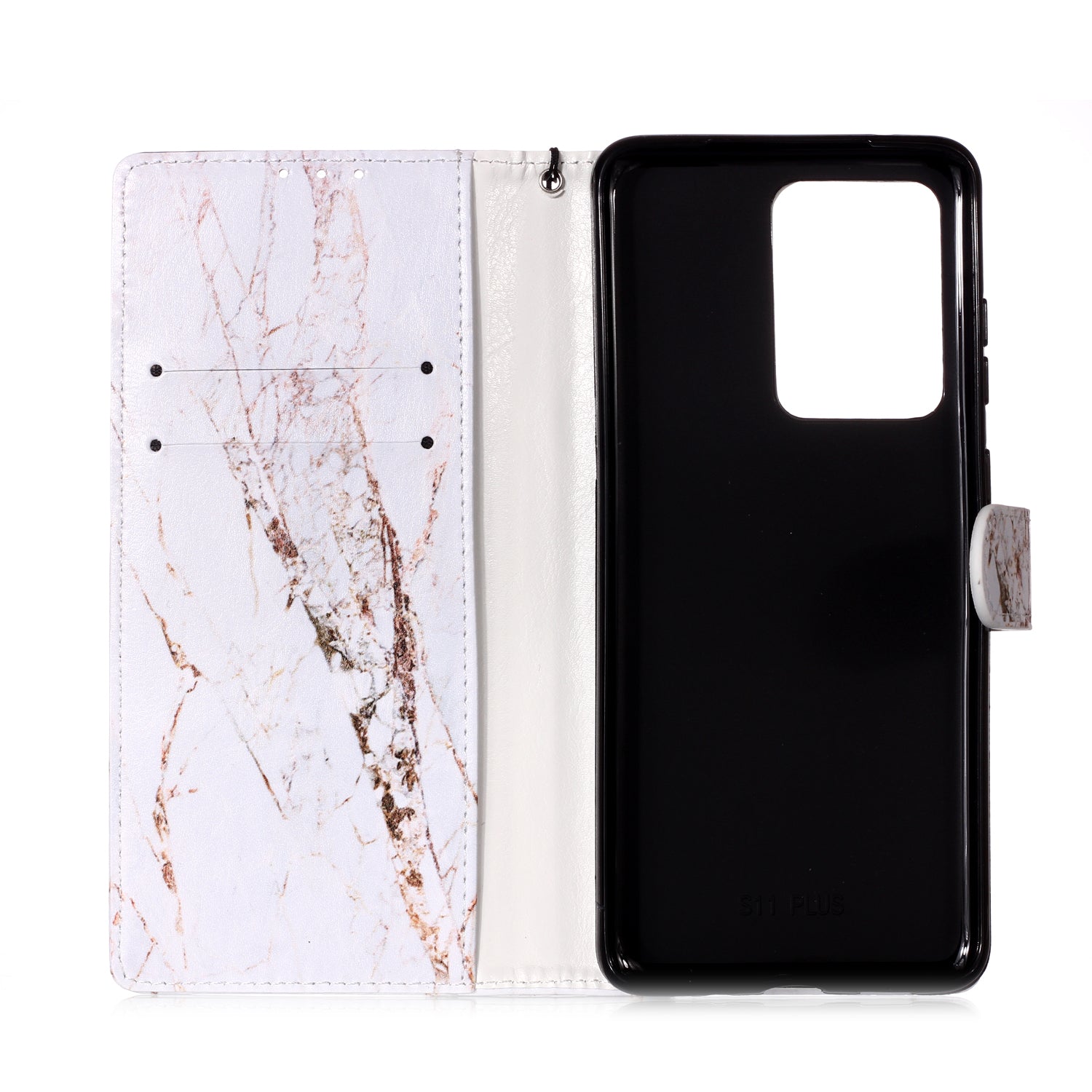 New Pattern Printing Leather Wallet Stand Phone Case for Samsung Galaxy S20 Ultra - Brown Marble Grain