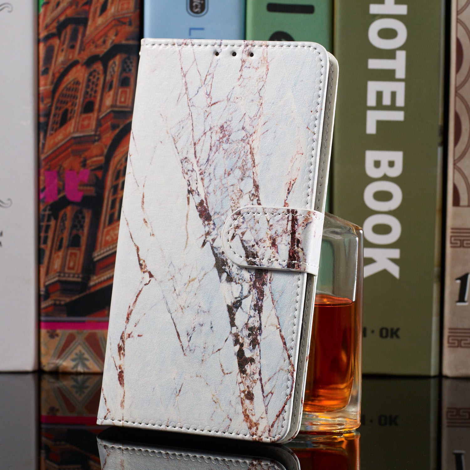 New Pattern Printing Leather Wallet Stand Phone Case for Samsung Galaxy S20 Ultra - Brown Marble Grain