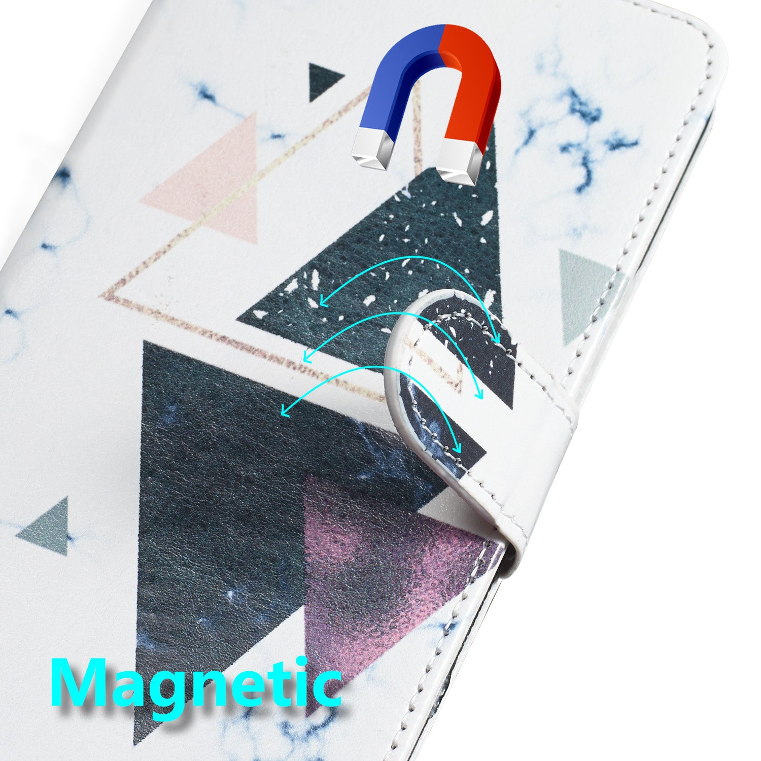 New Pattern Printing Leather Wallet Stand Phone Case for Samsung Galaxy S20 Ultra - Triangle Pattern