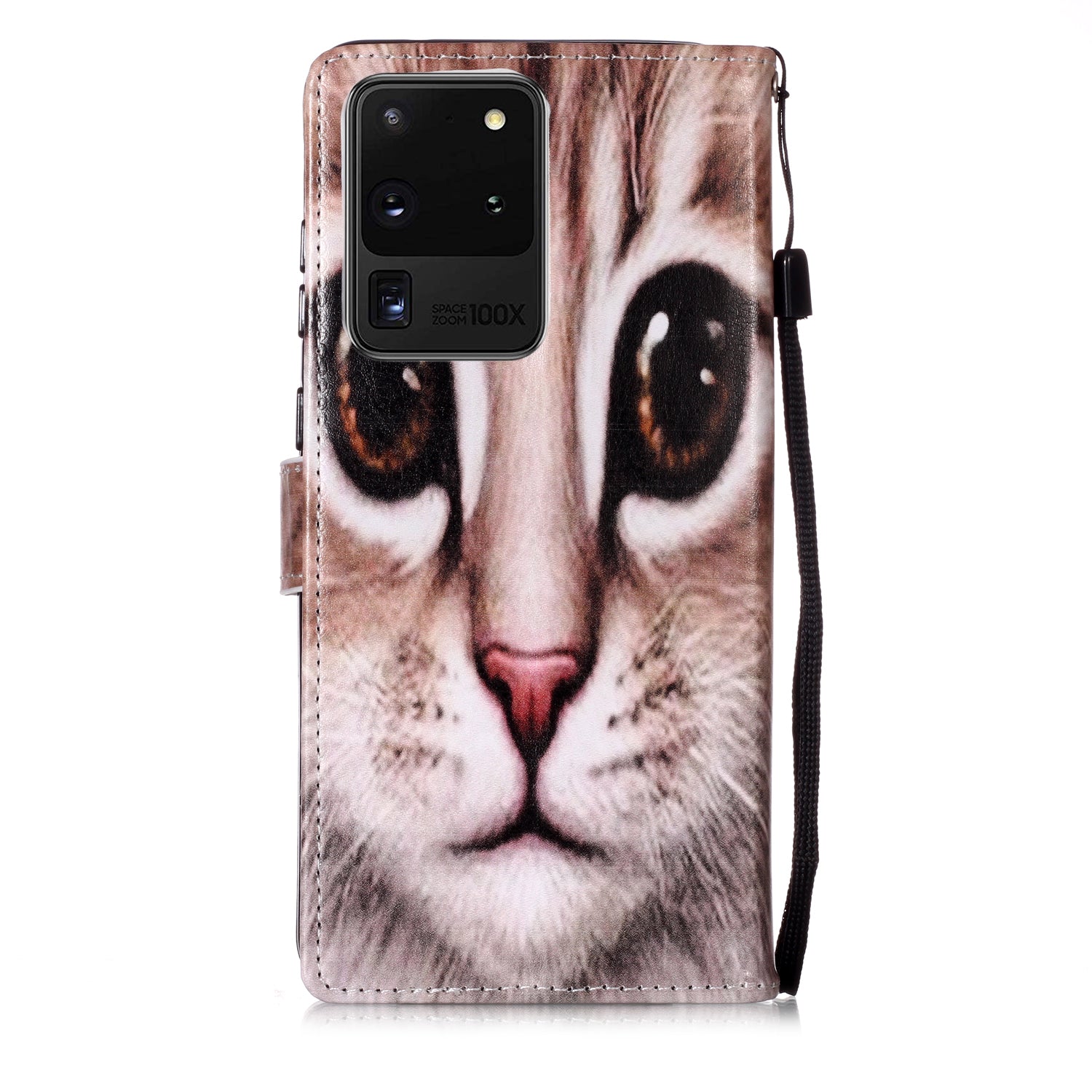 New Pattern Printing Leather Wallet Stand Phone Case for Samsung Galaxy S20 Ultra - Cat