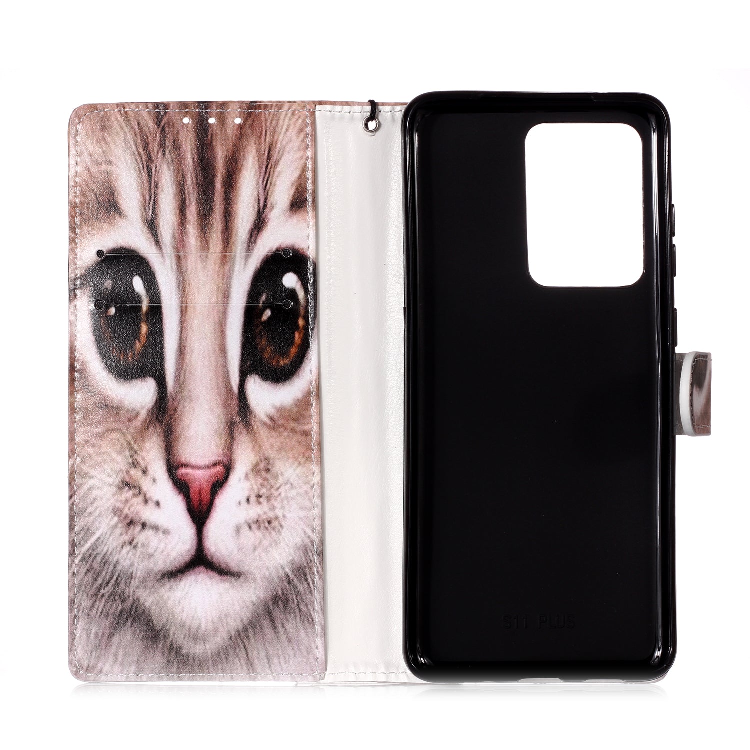 New Pattern Printing Leather Wallet Stand Phone Case for Samsung Galaxy S20 Ultra - Cat