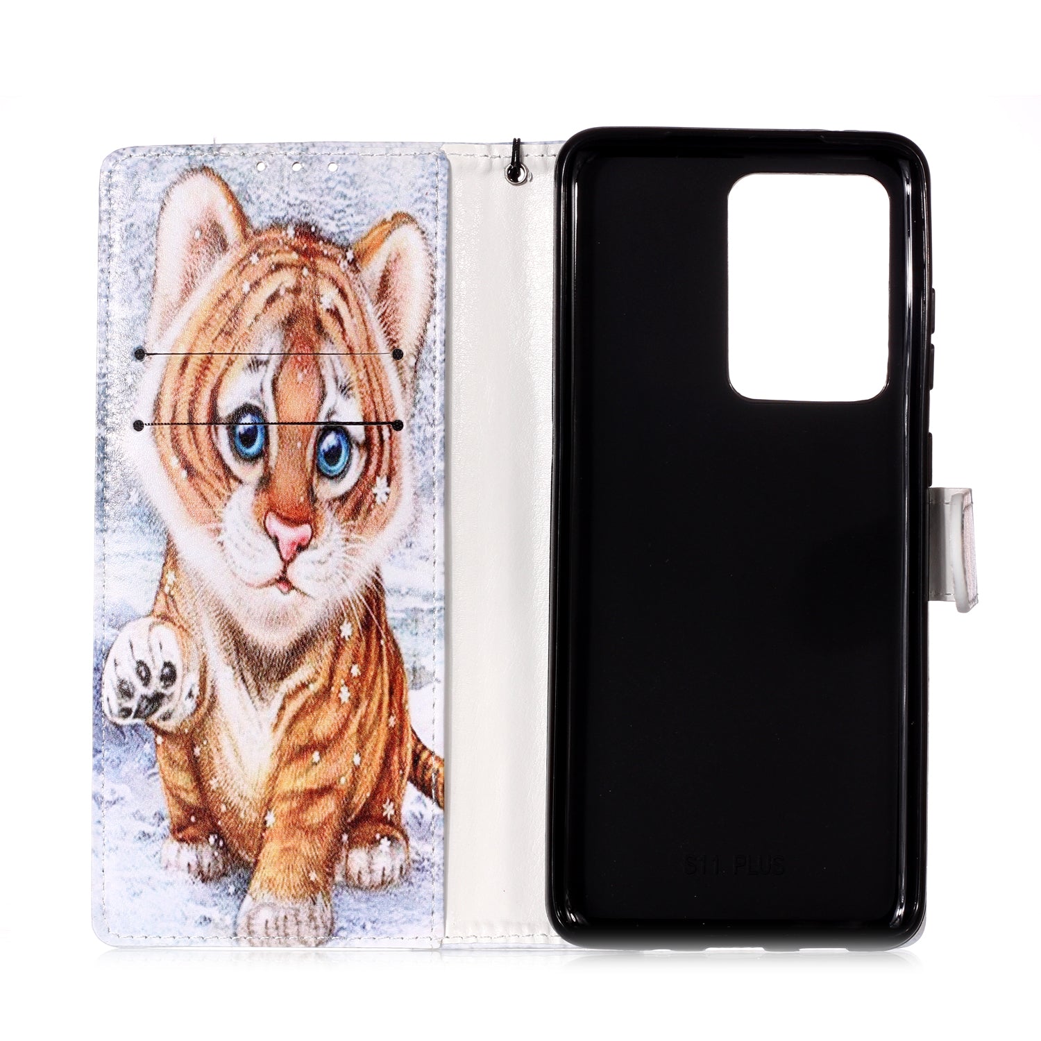 New Pattern Printing Leather Wallet Stand Phone Case for Samsung Galaxy S20 Ultra - Little Tiger