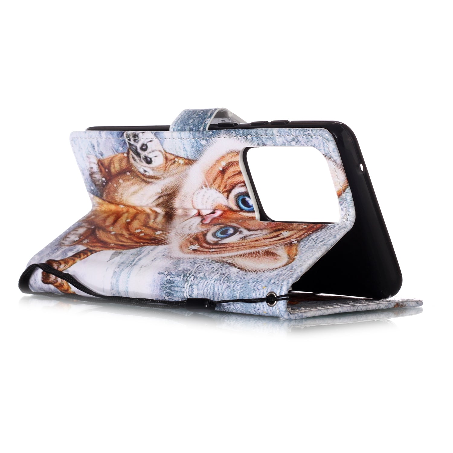 New Pattern Printing Leather Wallet Stand Phone Case for Samsung Galaxy S20 Ultra - Little Tiger