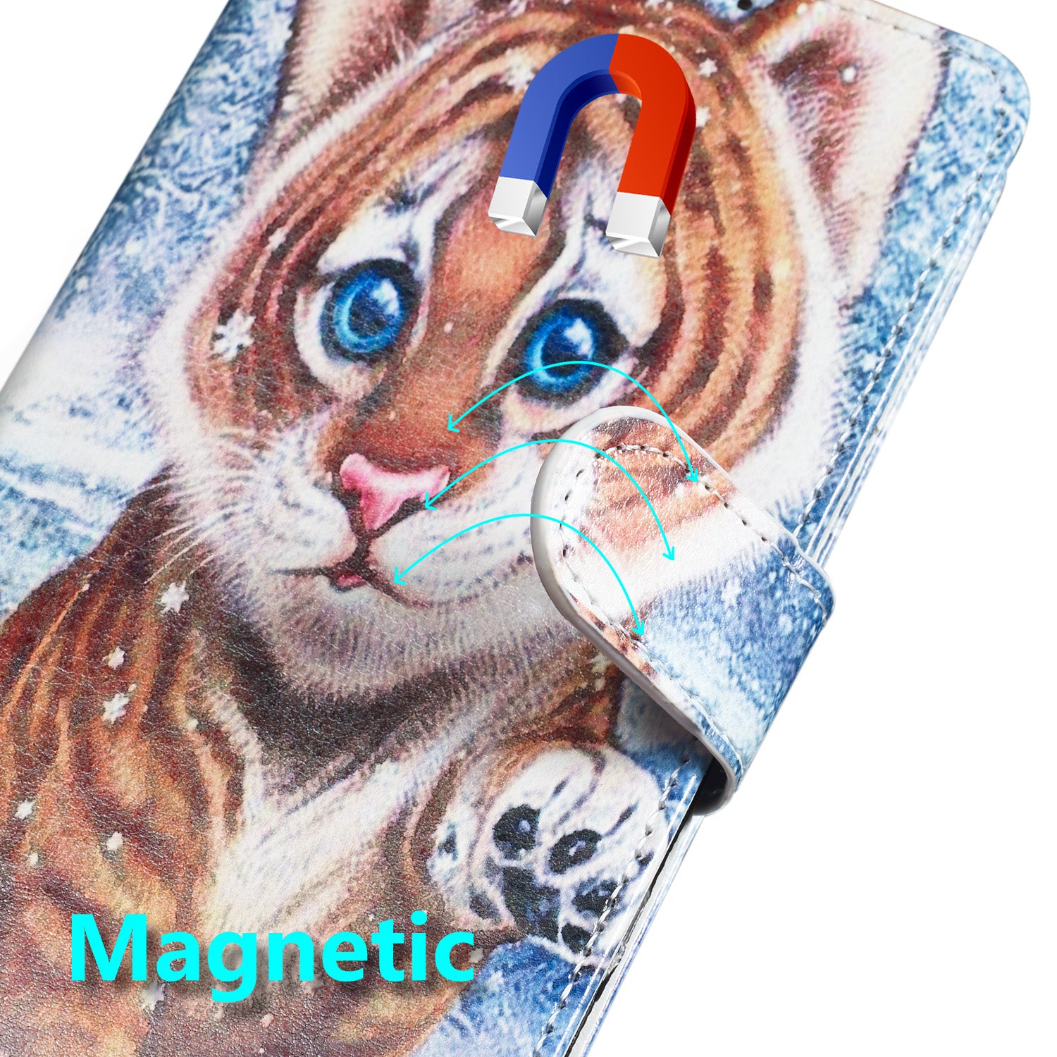 New Pattern Printing Leather Wallet Stand Phone Case for Samsung Galaxy S20 Ultra - Little Tiger