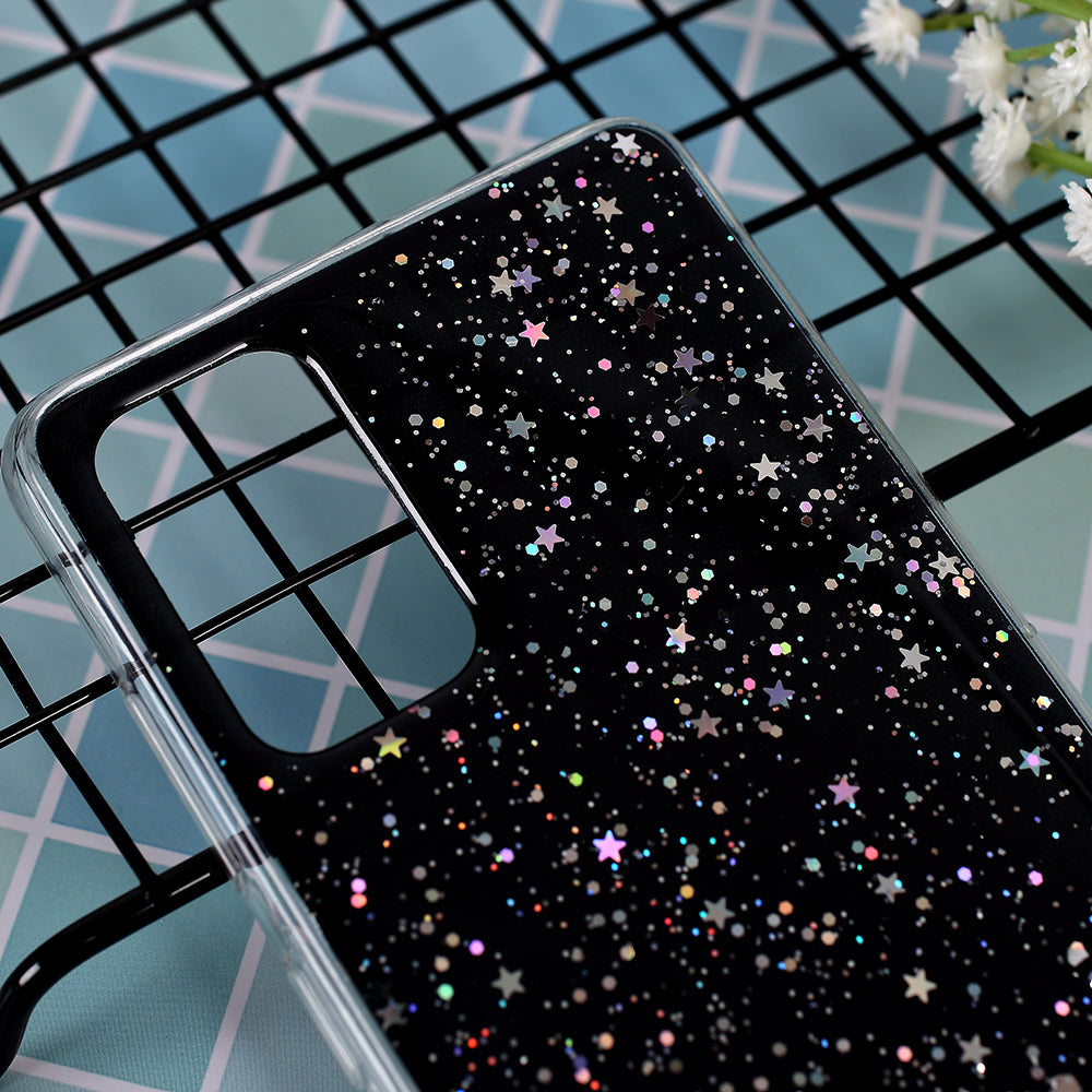 Glitter Sequins Inlaid Style TPU Protective Phone Shell for Samsung Galaxy S20 Plus - Black