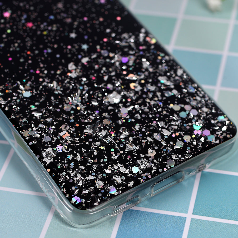 Glitter Sequins Inlaid Style TPU Protective Phone Shell for Samsung Galaxy S20 Plus - Black