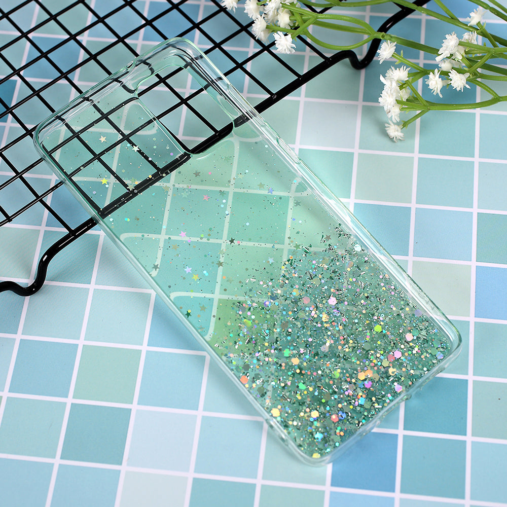 Glitter Sequins Inlaid Style TPU Protective Phone Shell for Samsung Galaxy S20 Plus - Green