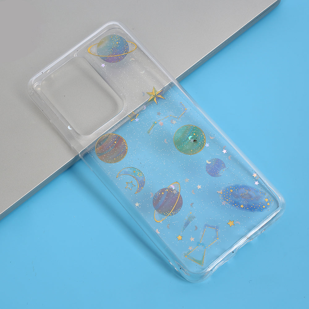 Epoxy Phone Case Star Planet Transparent TPU Phone Shell for Samsung Galaxy S20 Ultra