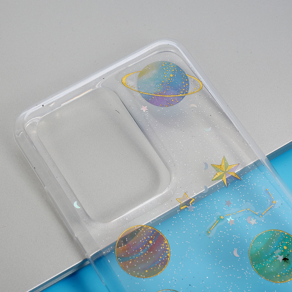 Epoxy Phone Case Star Planet Transparent TPU Phone Shell for Samsung Galaxy S20 Ultra