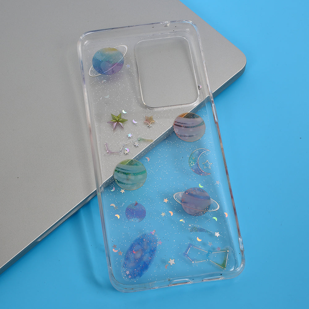 Epoxy Phone Case Star Planet Transparent TPU Phone Shell for Samsung Galaxy S20 Ultra