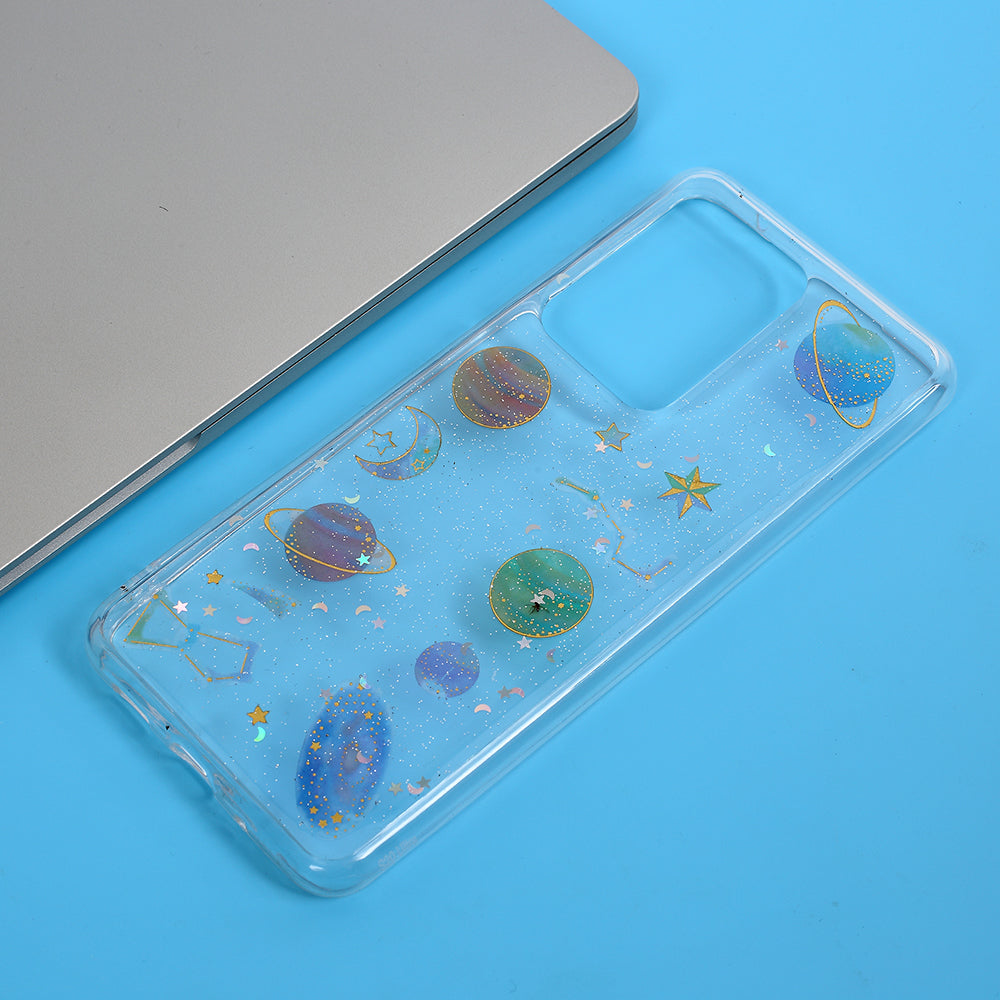 Epoxy Phone Case Star Planet Transparent TPU Phone Shell for Samsung Galaxy S20 Ultra