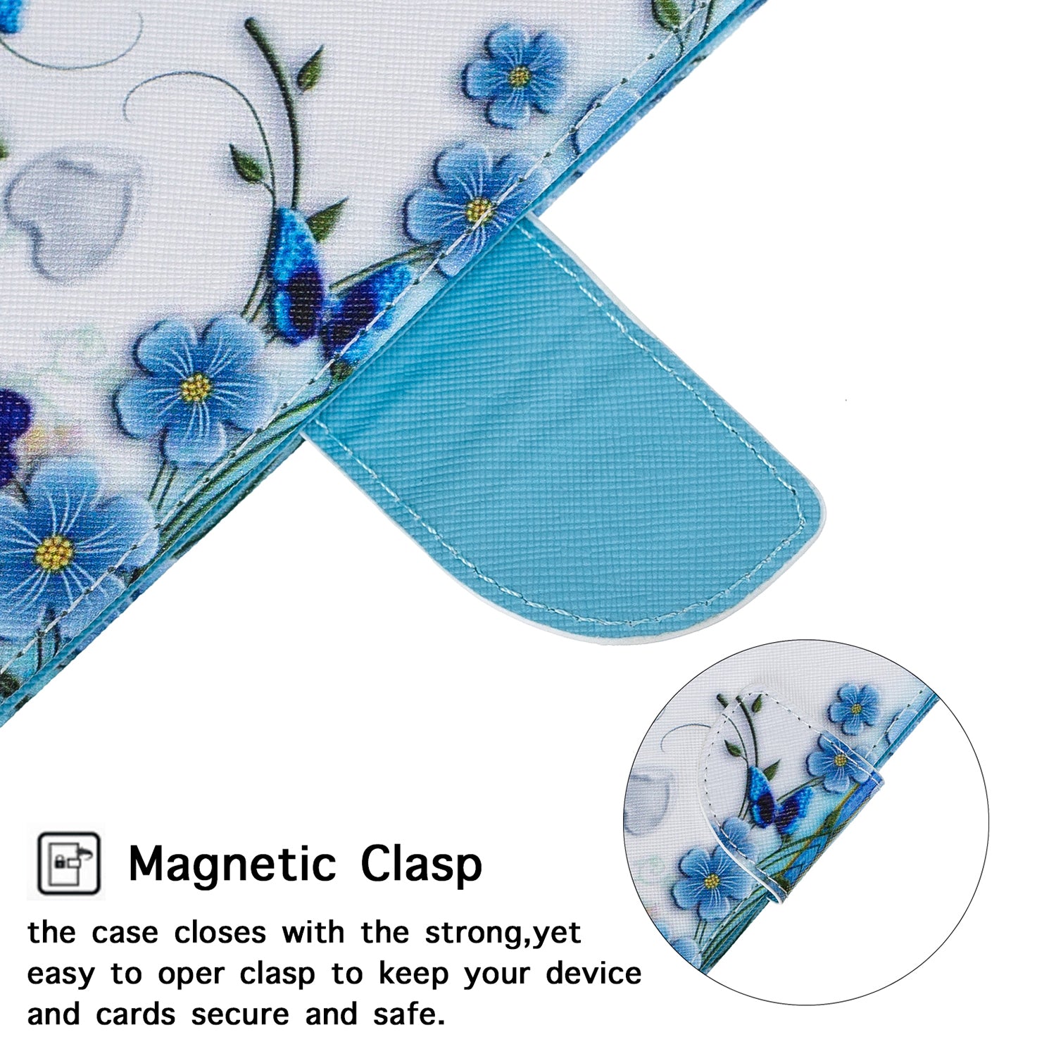 Cross Texture Pattern Printing Leather Wallet Phone Casing for Samsung Galaxy S20 Plus - Blue Flowers