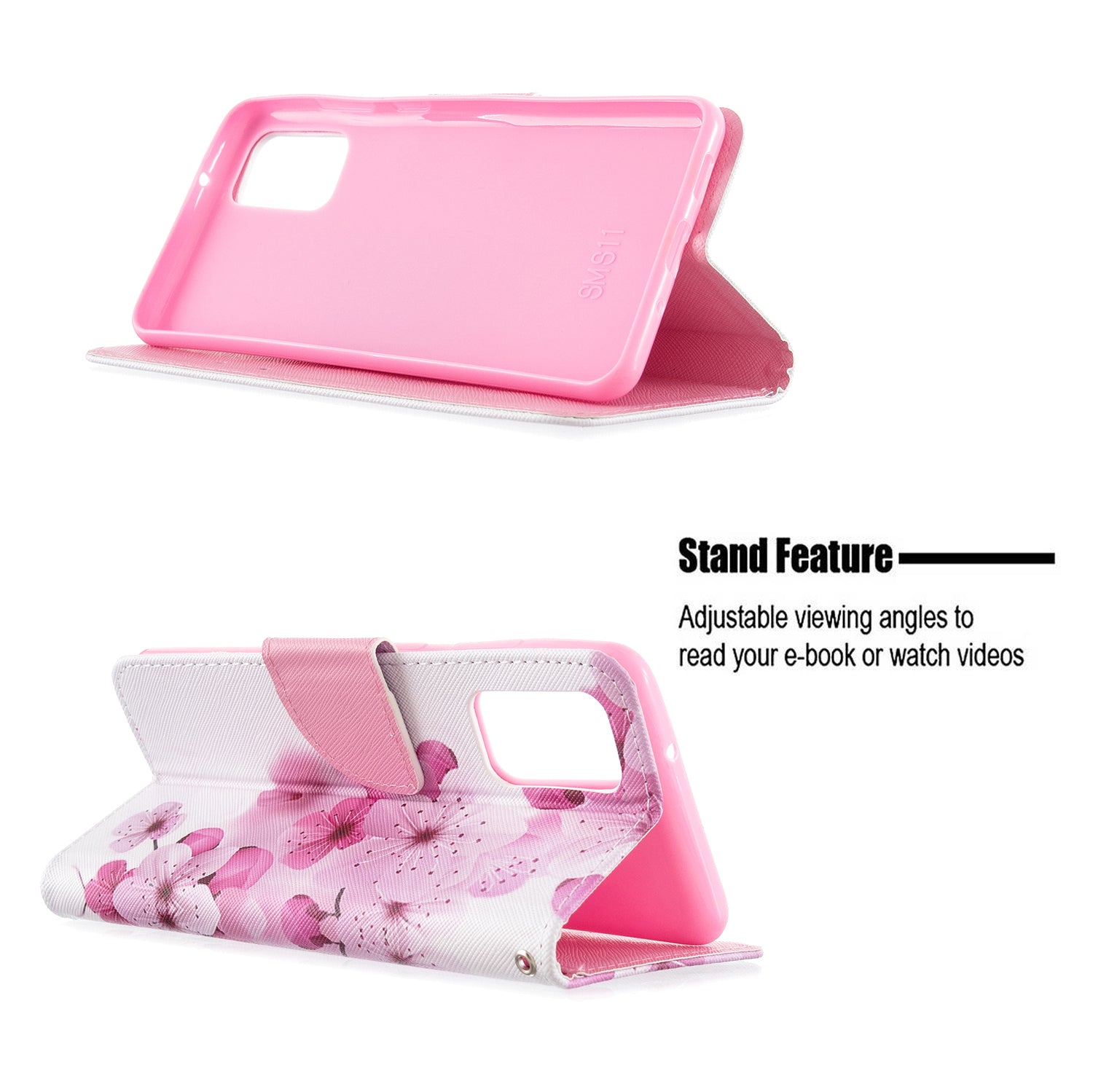 Cross Texture Pattern Printing Leather Wallet Phone Casing for Samsung Galaxy S20 Plus - Pink Flower