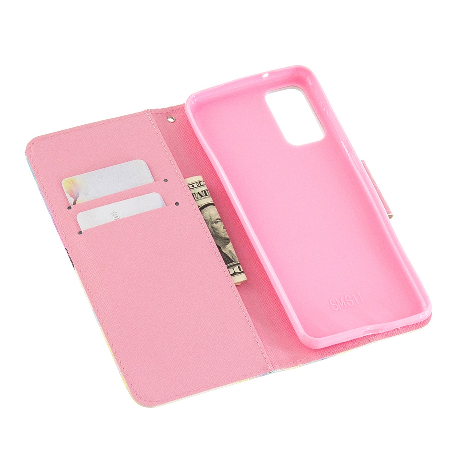 Cross Texture Pattern Printing Leather Wallet Phone Casing for Samsung Galaxy S20 Plus - Pink Flower