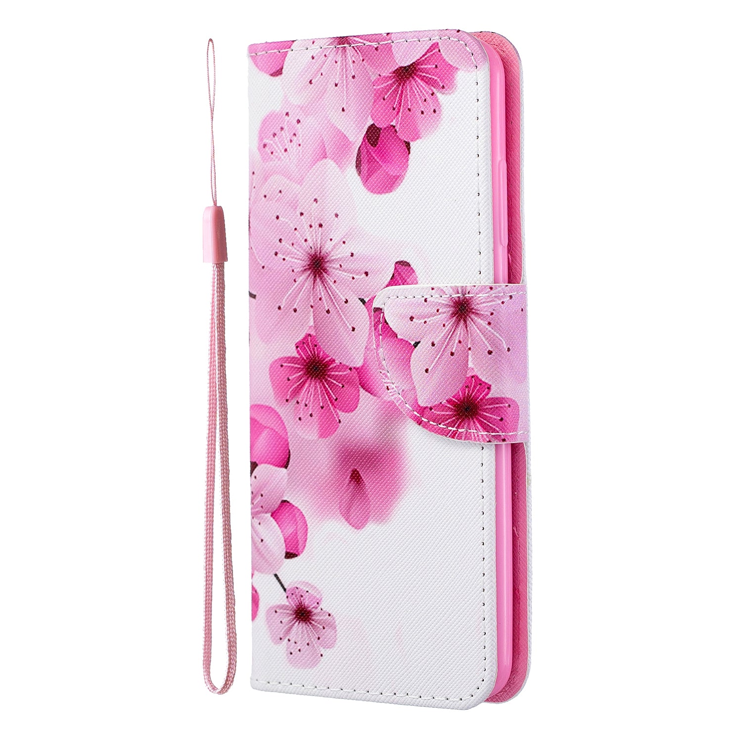 Pattern Printing Cross Texture Wallet Leather Stand Case for Samsung Galaxy S20 4G/S20 5G - Plum Blossom