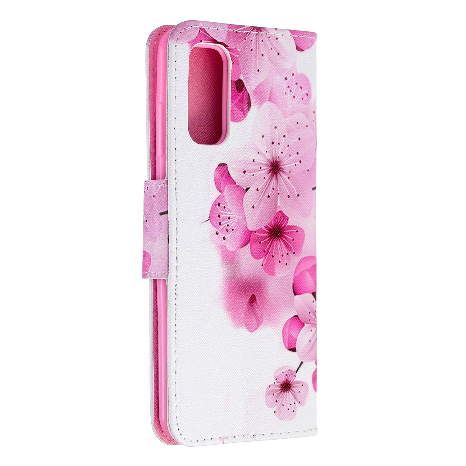 Pattern Printing Cross Texture Wallet Leather Stand Case for Samsung Galaxy S20 4G/S20 5G - Plum Blossom