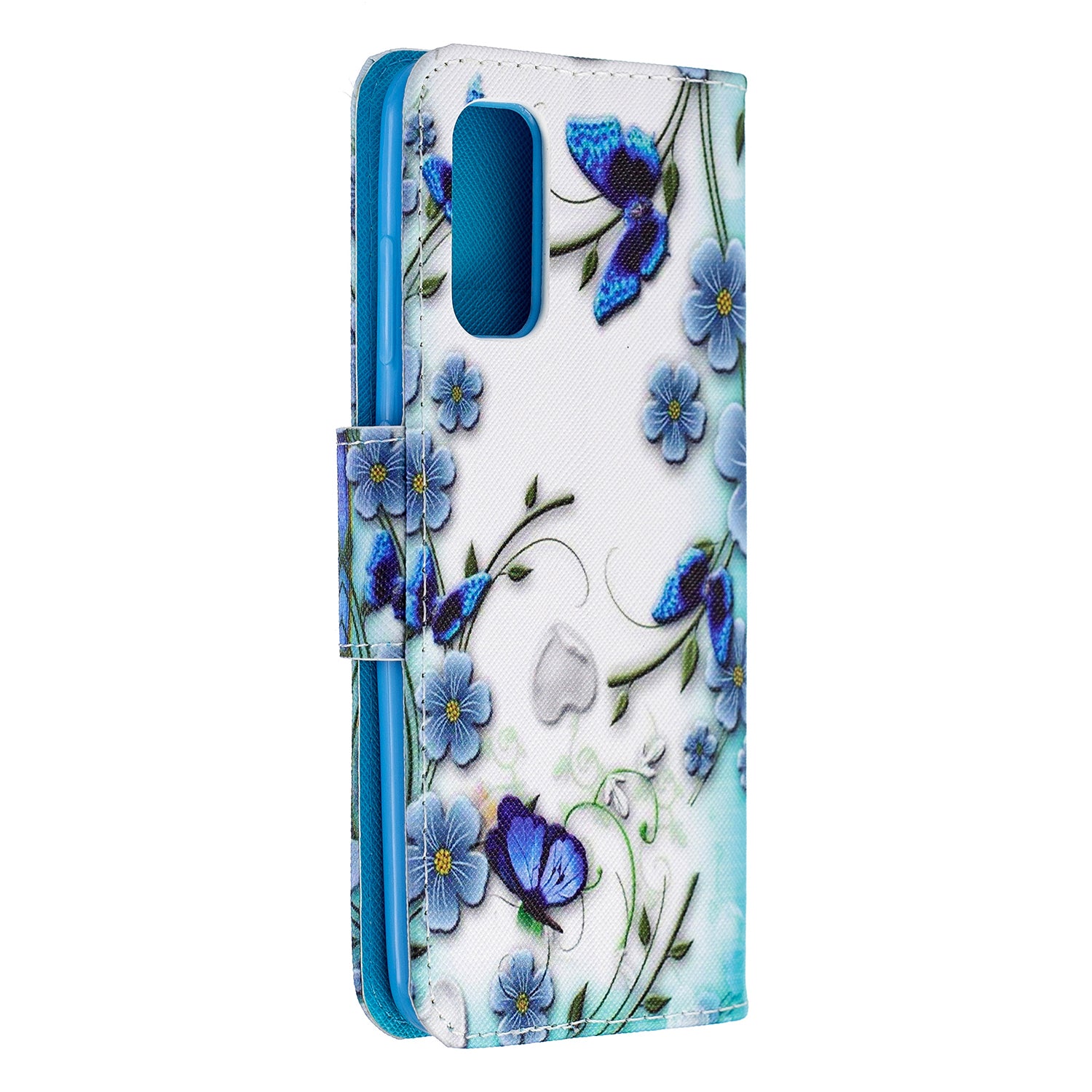 Pattern Printing Cross Texture Wallet Leather Stand Case for Samsung Galaxy S20 4G/S20 5G - Butterfly and Flower