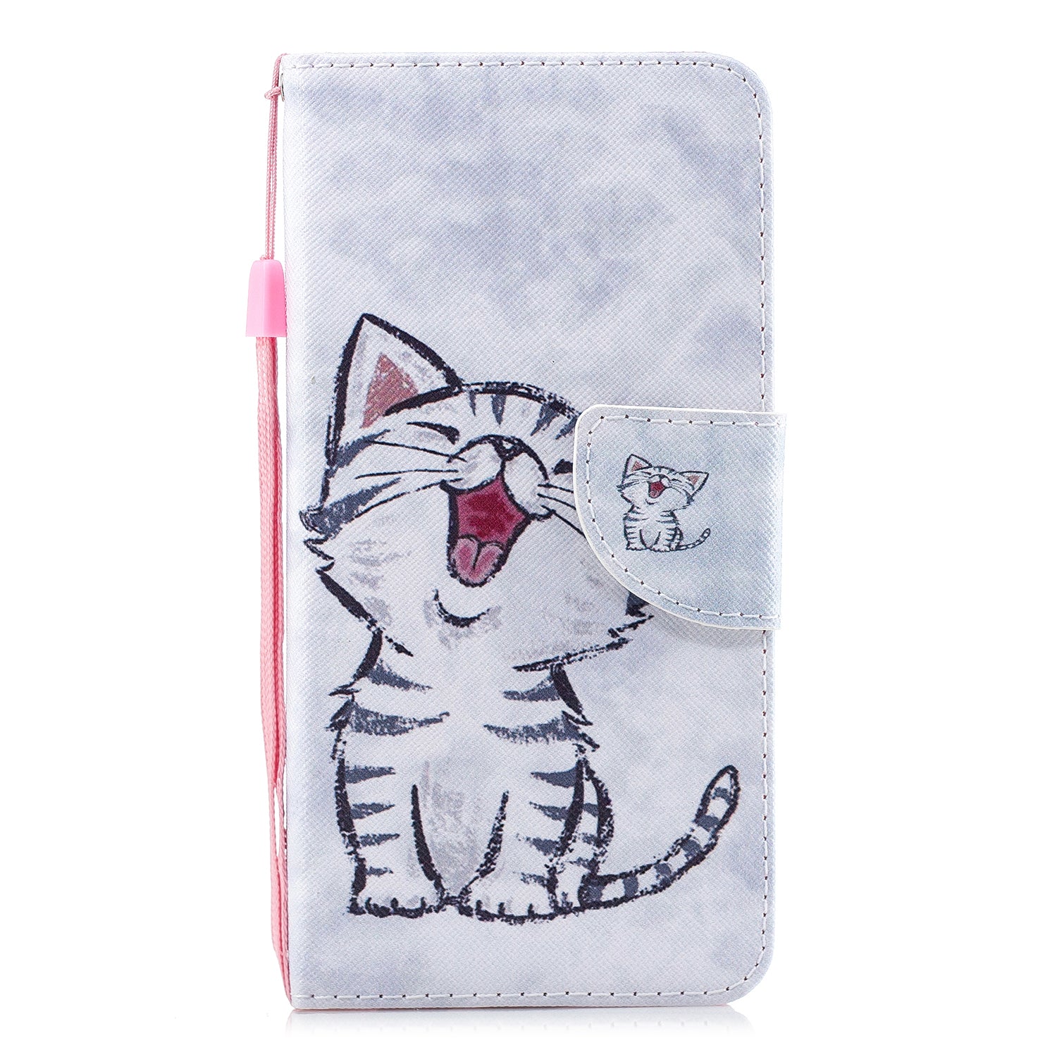 Pattern Printing Cross Texture Wallet Leather Stand Case for Samsung Galaxy S20 4G/S20 5G - Happy Cat